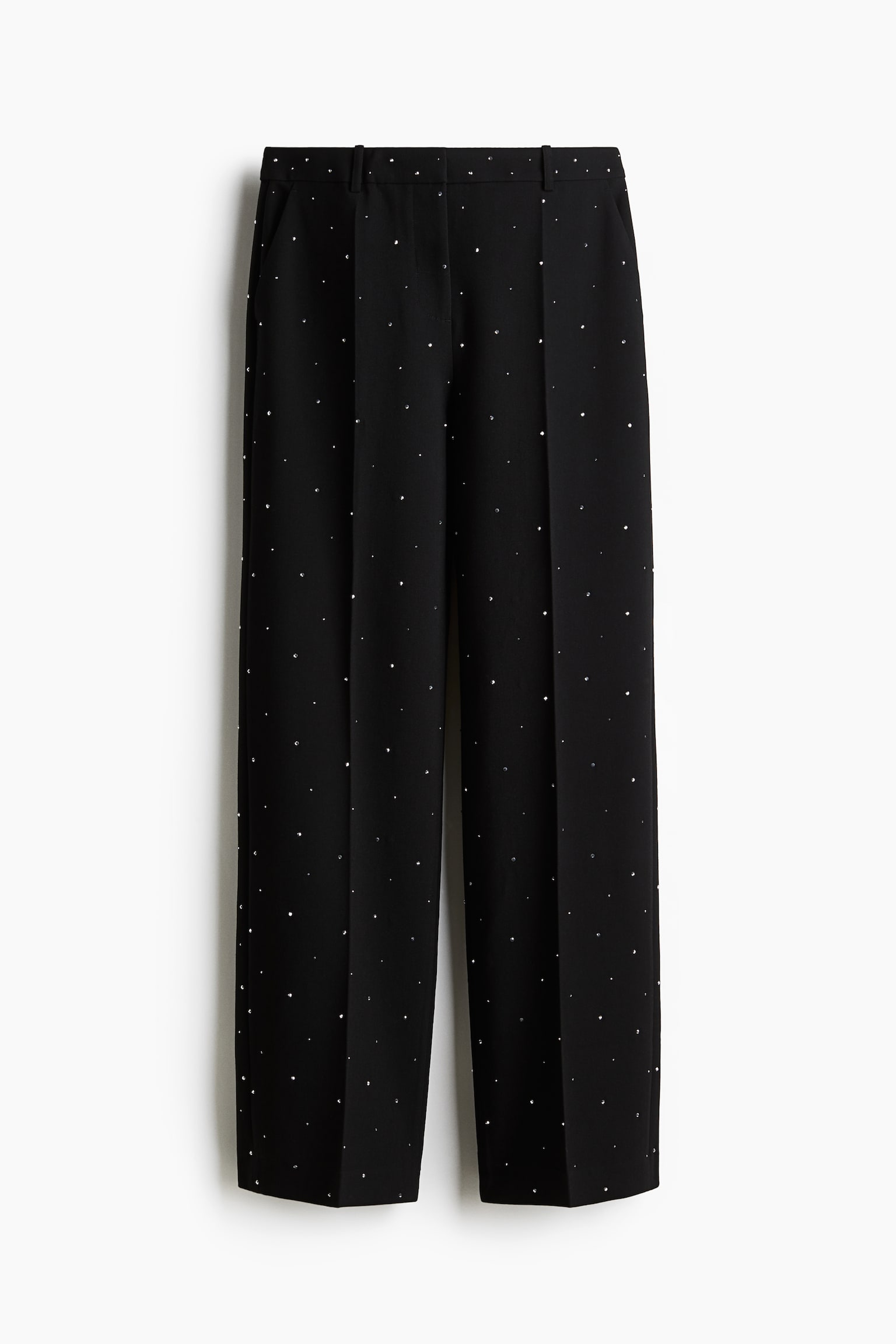 Straight embellished trousers - Black/Rhinestones/Black/Sequins - 2