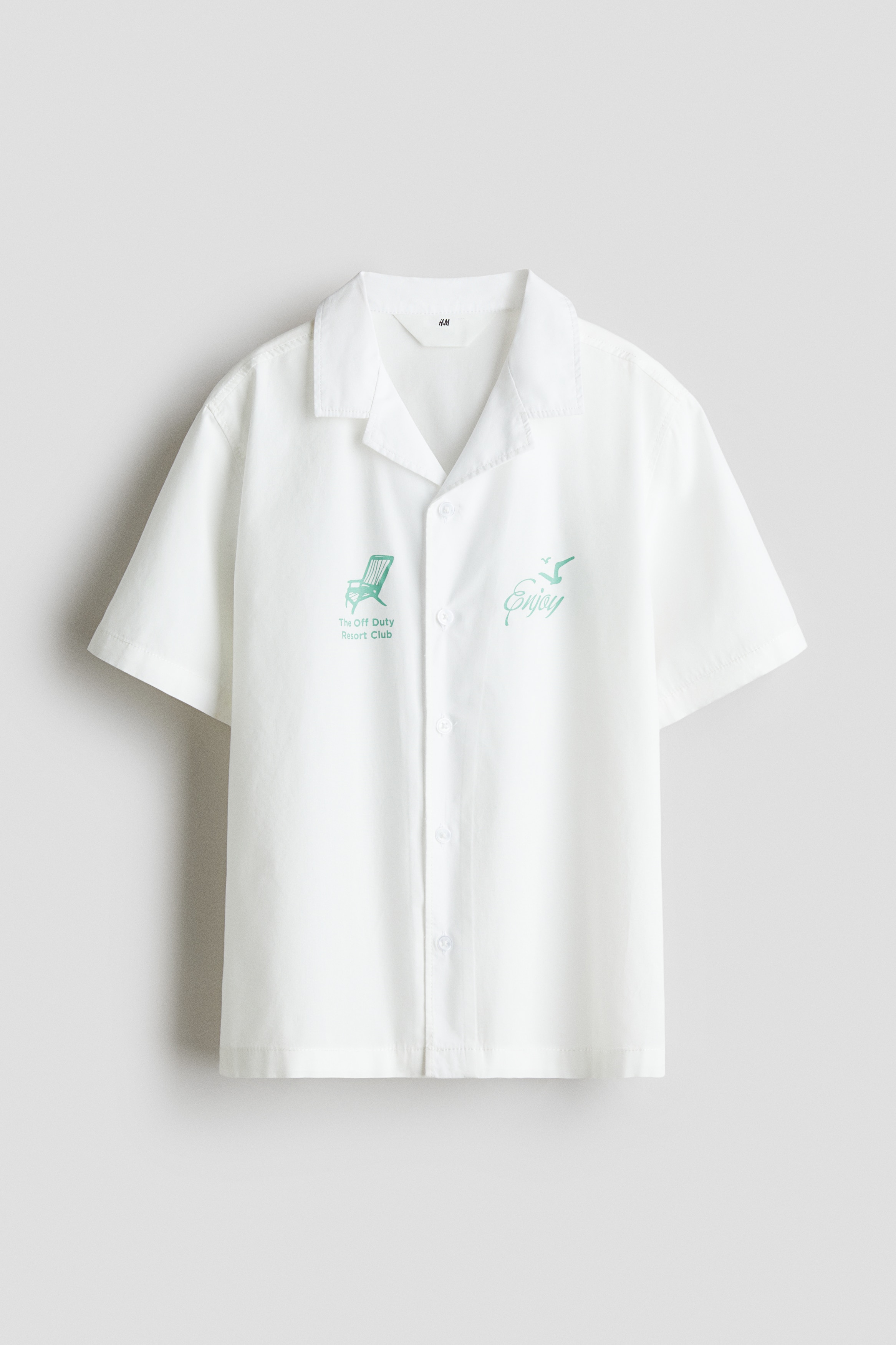 棉質休閒襯衫 - 白色/Enjoy/亮藍色/Resort Club/奶油色/Amalfi