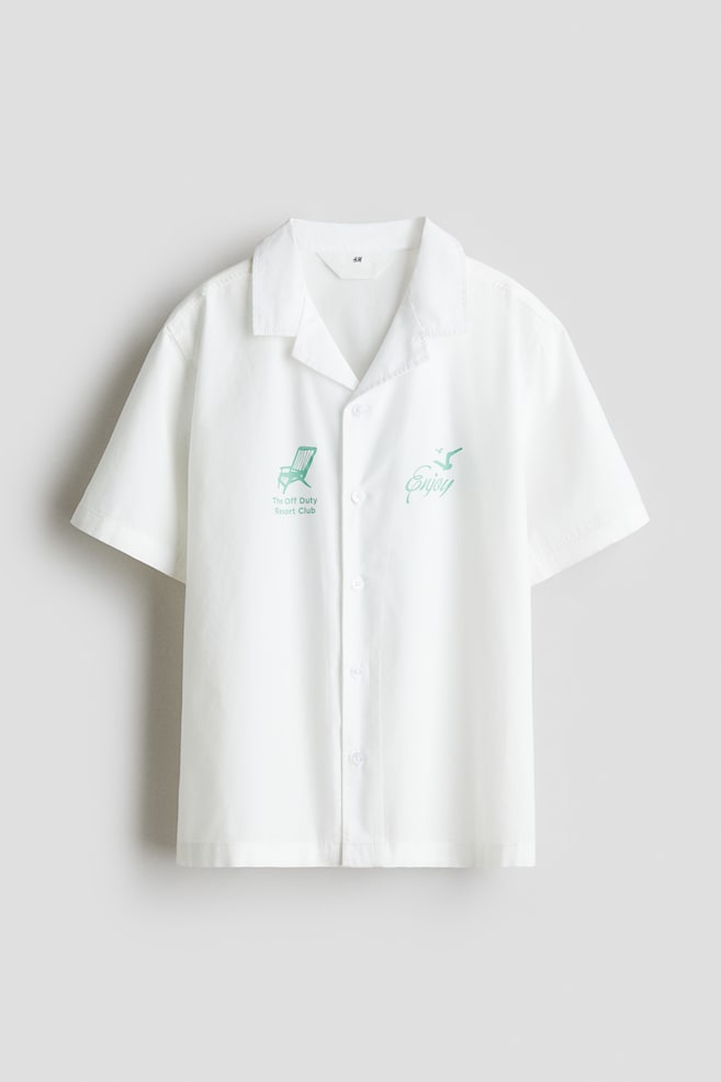 Cotton Resort Shirt - White/Enjoy/Bright blue/Resort Club/Cream/Amalfi - 1