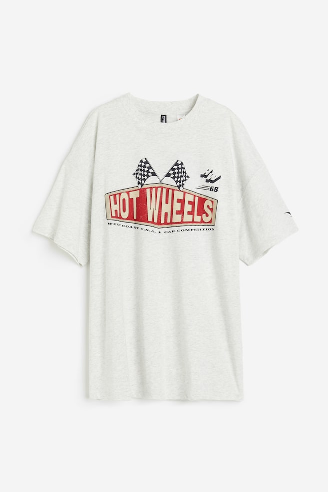 Oversized printed T-shirt - Light grey marl/Hot Wheels/Black/Formula 1/Light beige/UCLA - 2