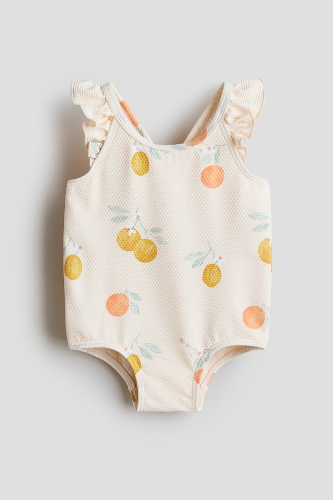 Patterned swimsuit - Light beige/Lemons/Light dusty pink/Striped/Blue/Floral - 1