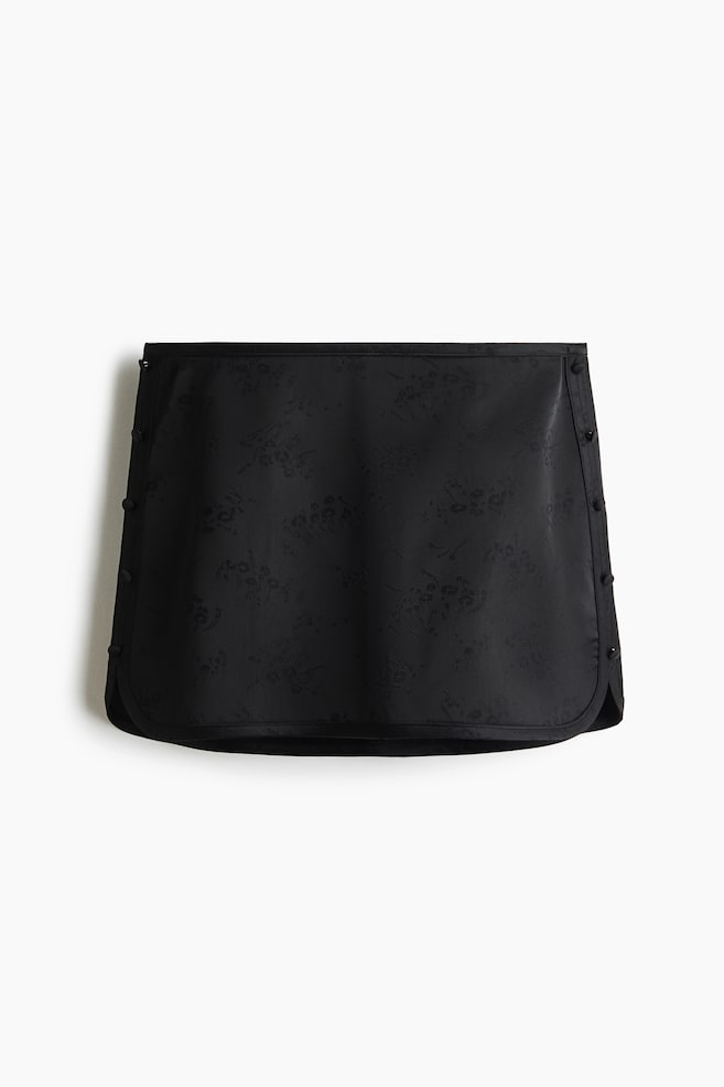 Gonna-shorts in tessuto jacquard - Nero - 1