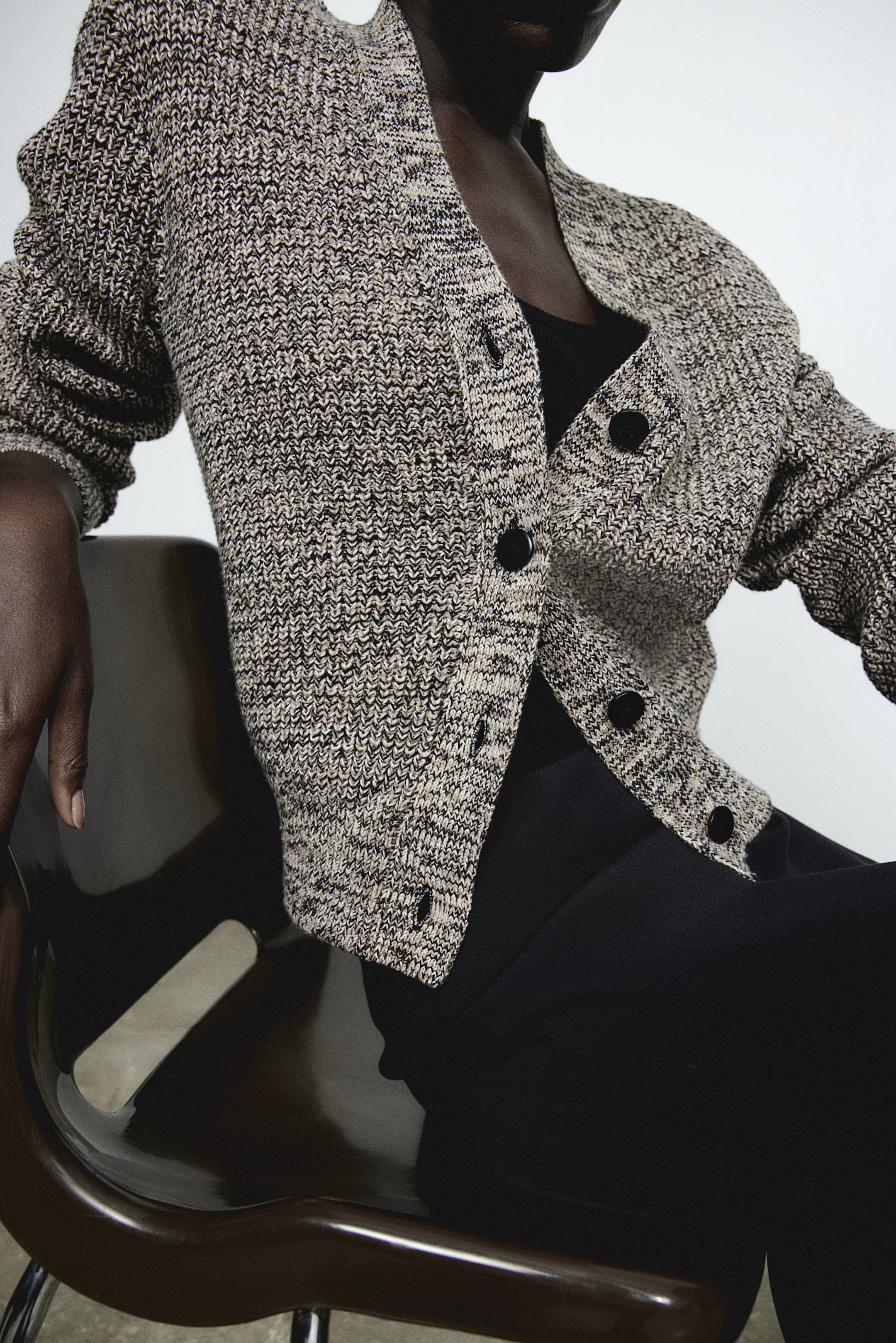 Shoulder-pad Cardigan