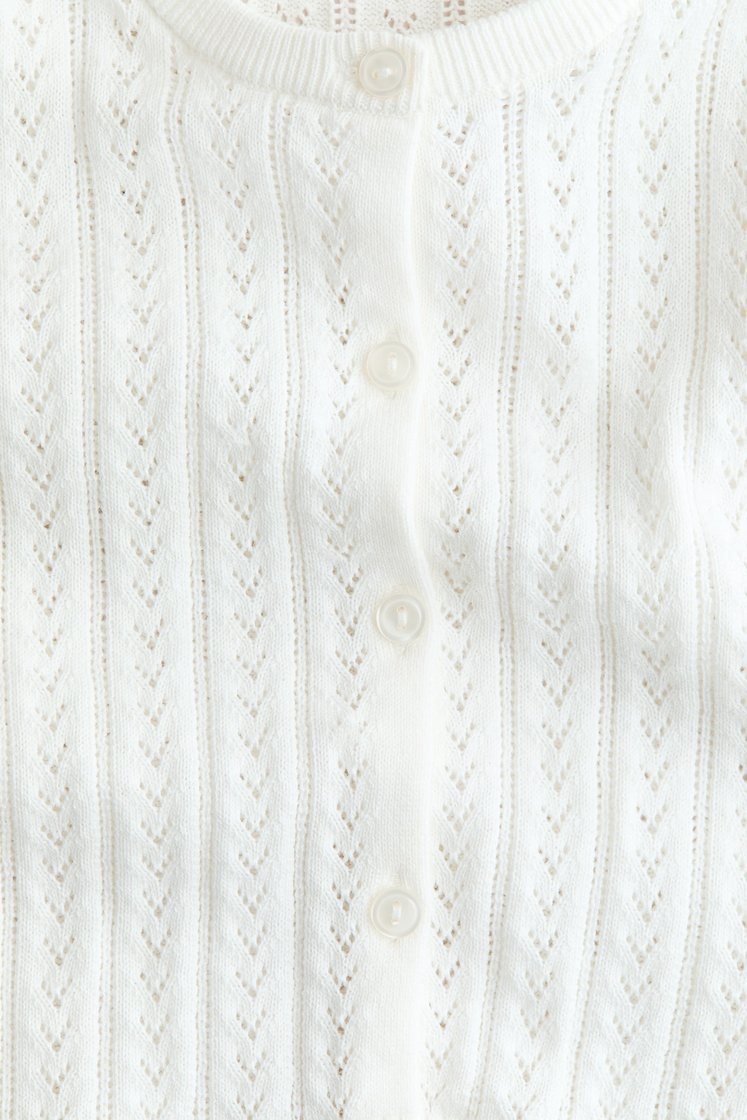 Gilet en pointelle de coton - Blanc/Jaune/Beige clair/Rose clair/Rouge/Vert menthe/Bleu clair - 2