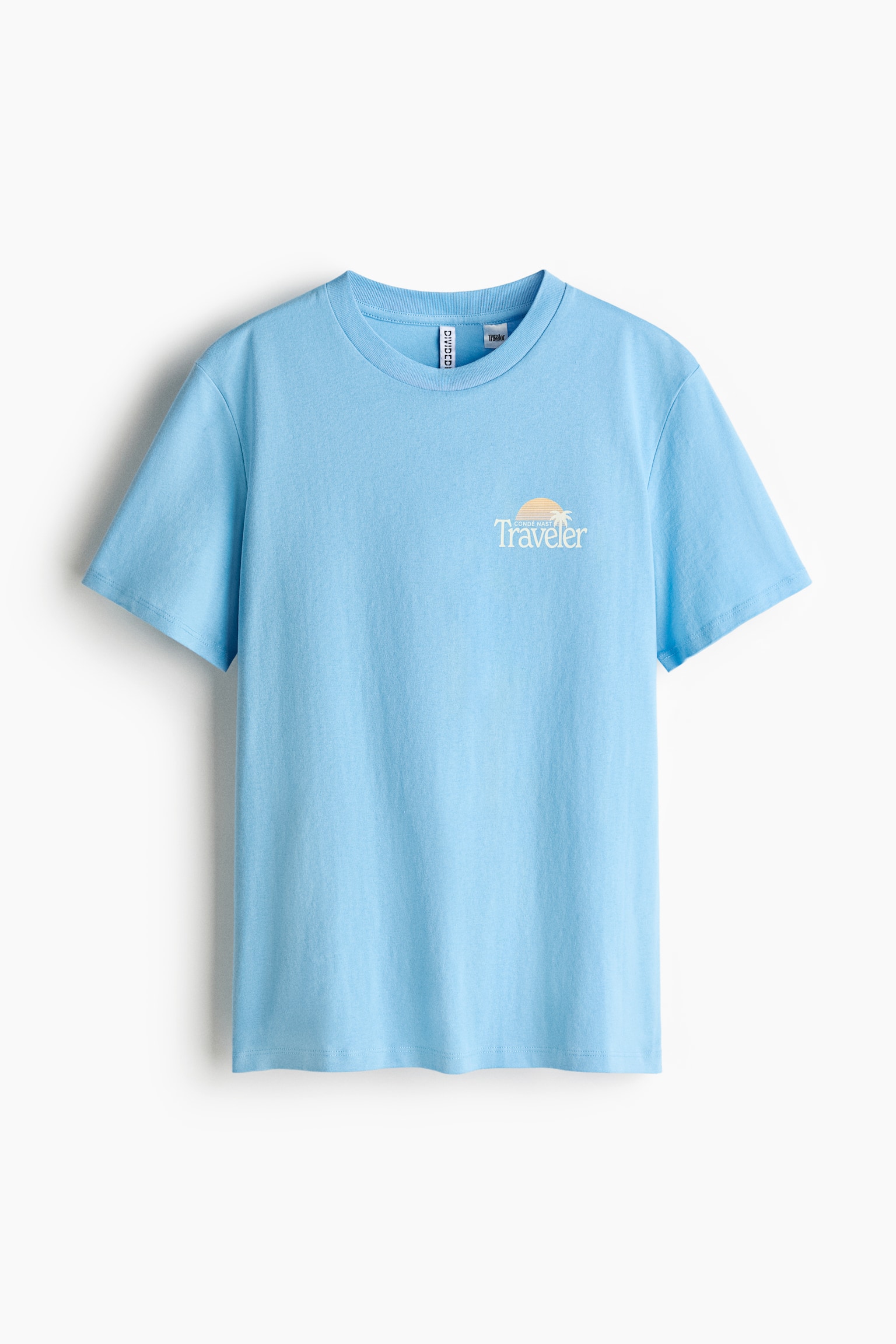 Printed Cotton T-Shirt - Blue/Condé Nast Traveler/Cream/The Pierce Archive/Cream/The Pierce Archive - 1