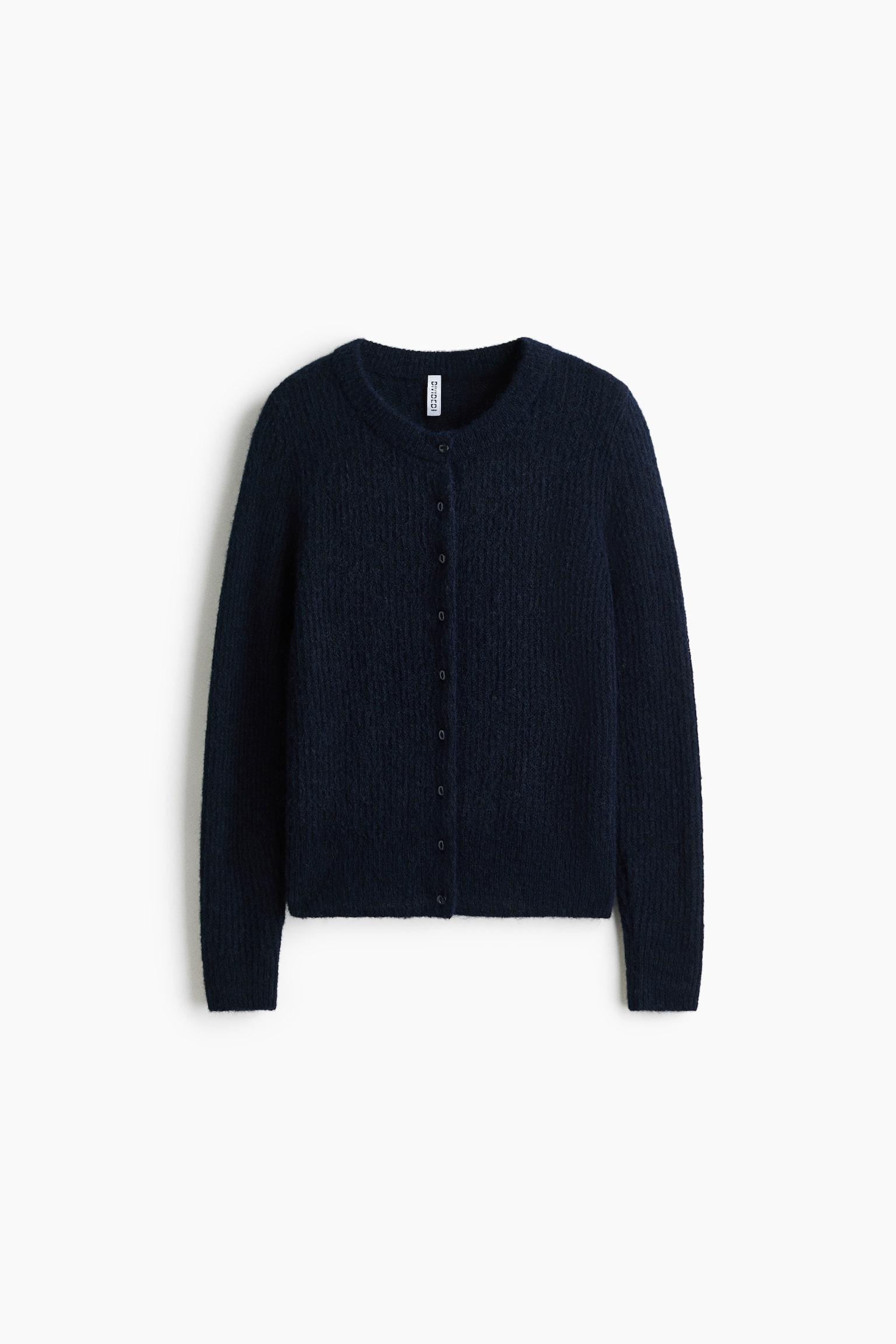 Cardigan in maglia a coste - Blu navy/Viola polvere chiaro