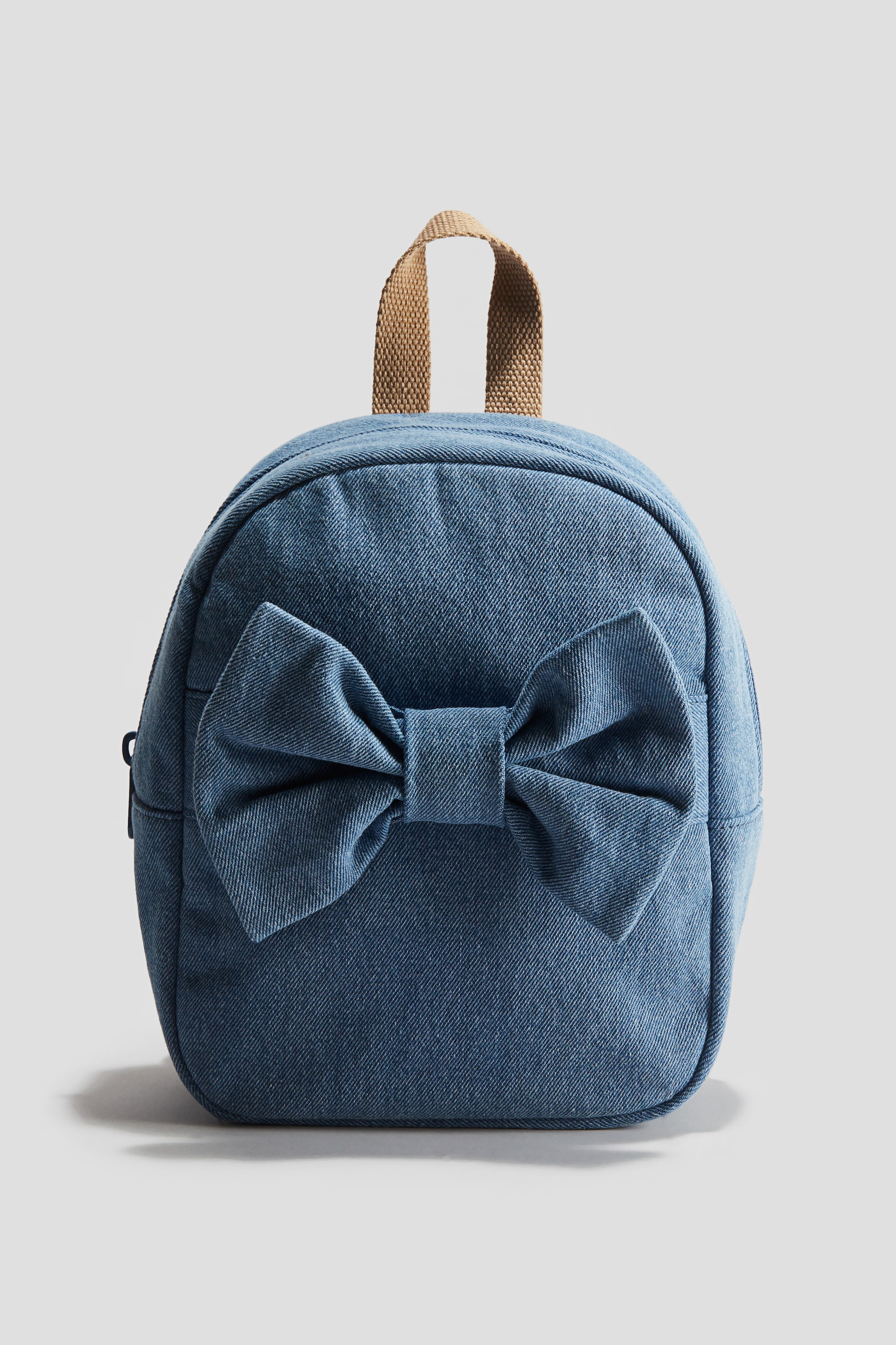 Denim Backpack with Bow Detail