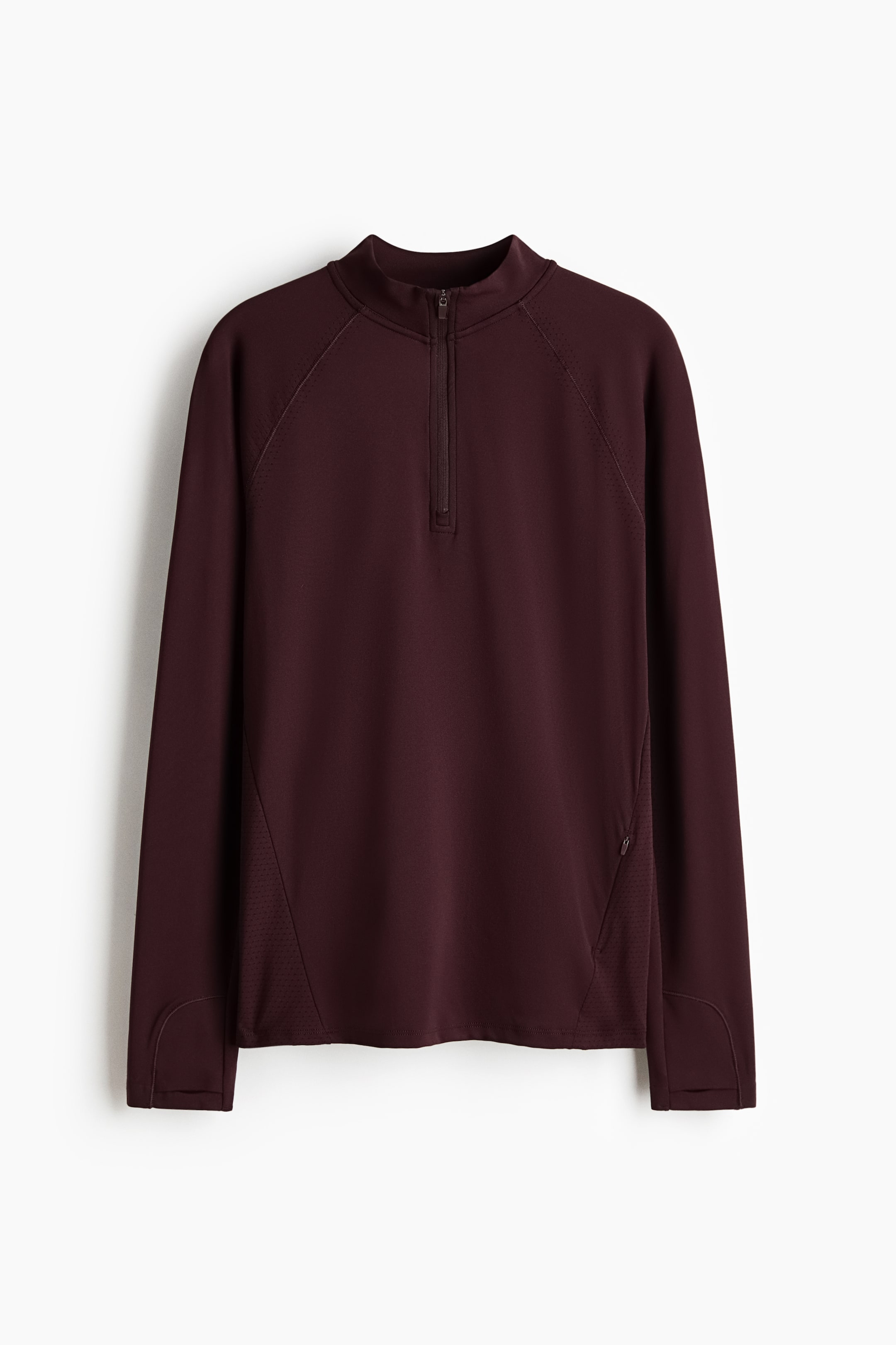 Agrandir l'image: Top de sport à col zippé Seamless DryMove™ - Bordeaux - FEMME | H&M FR 1