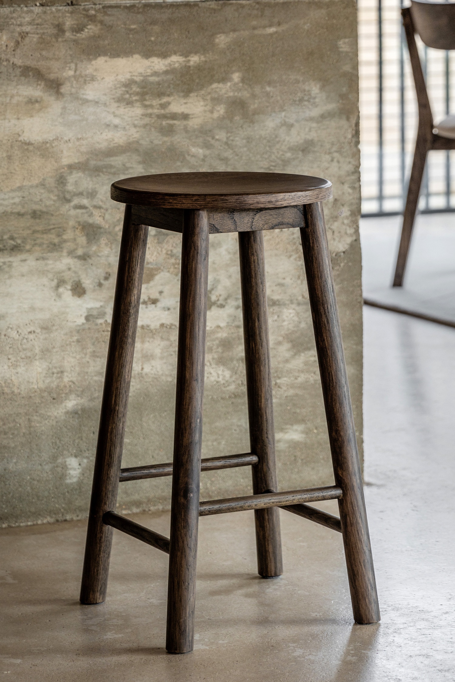 Wooden Stool - Dark Wood/Natural