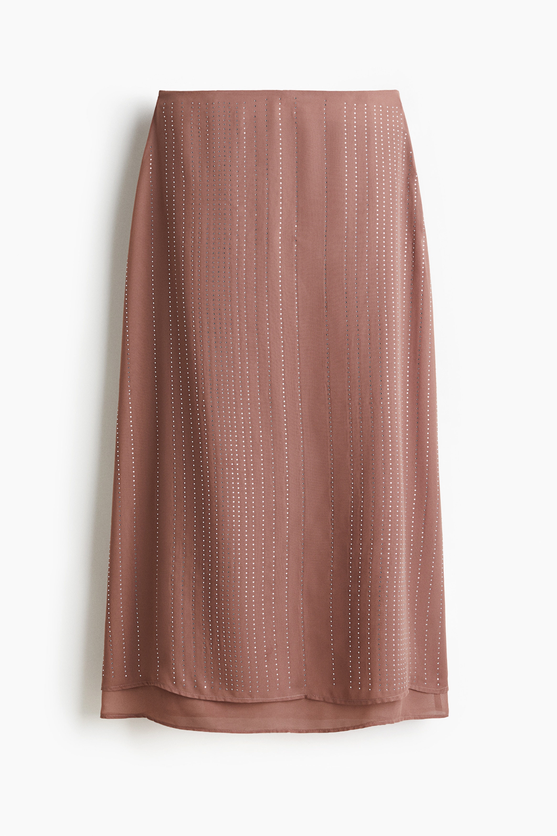 Falda de gasa con strass - Rosa de antaño