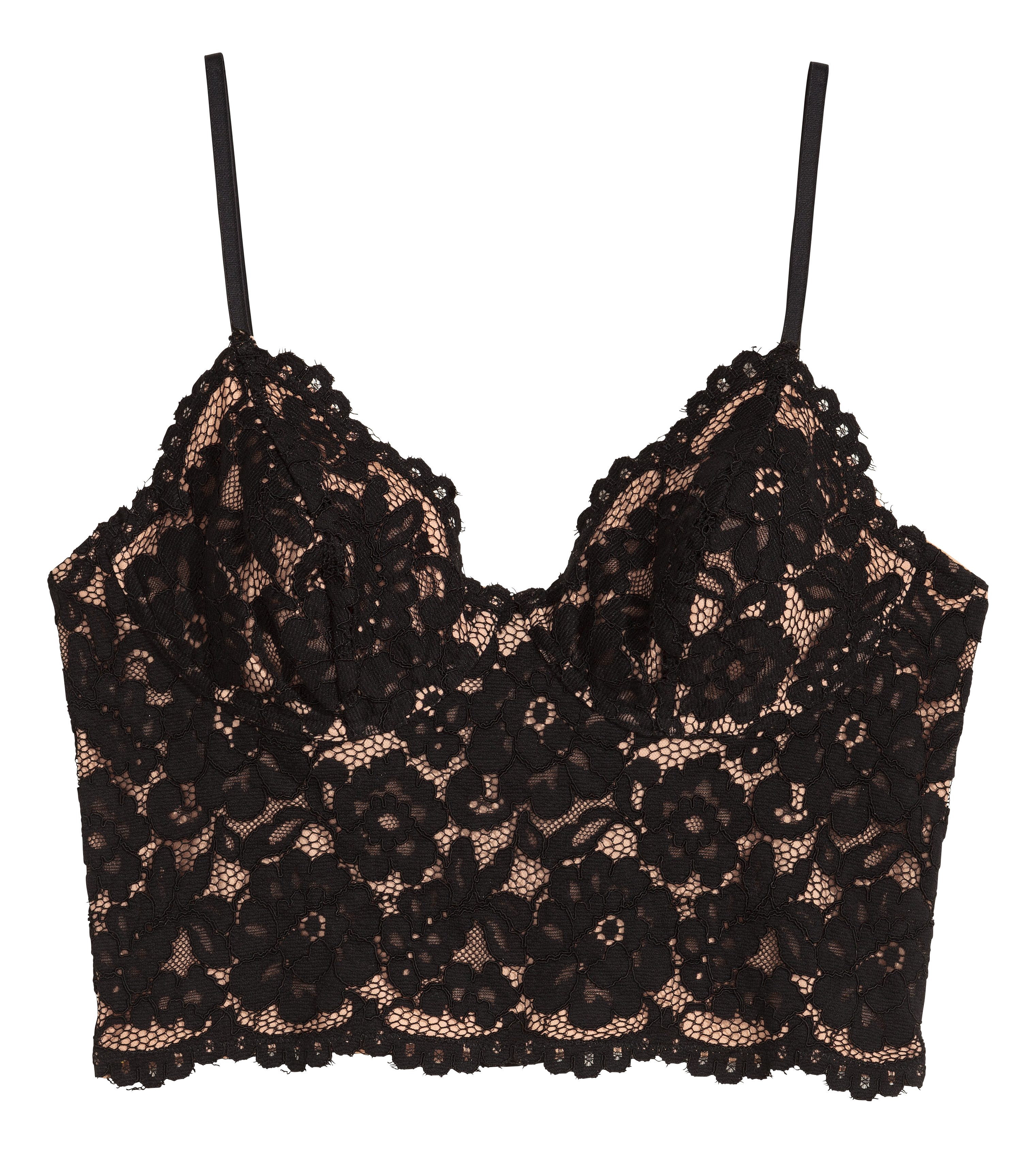 black bralette lace top