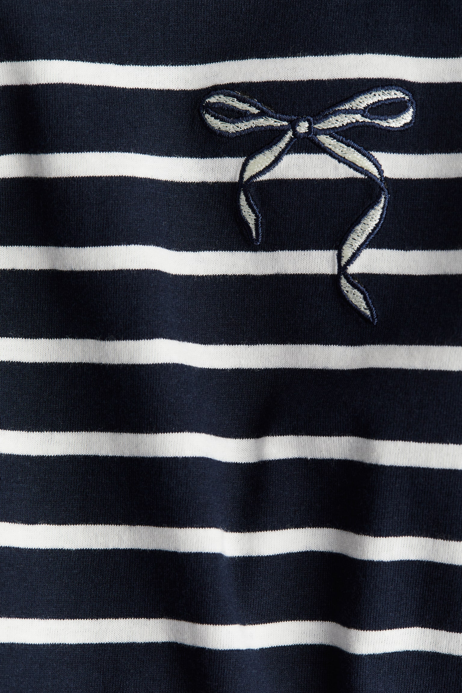 Embroidery-detail cotton top - Navy blue/Striped/White/Red striped/White/Blue striped - 5