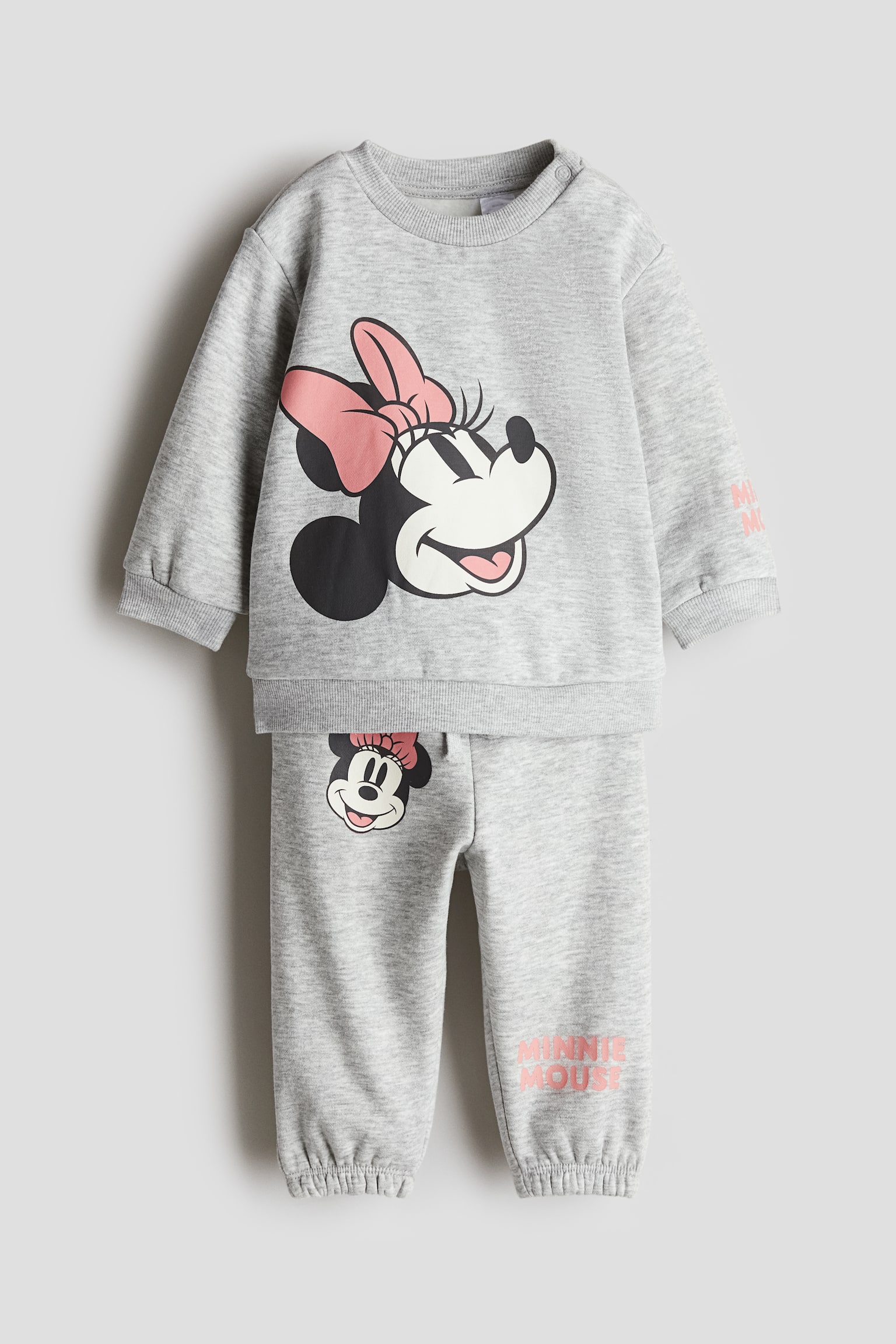 2-piece motif-detail set - Light grey/Minnie Mouse/White/Minnie Mouse - 1