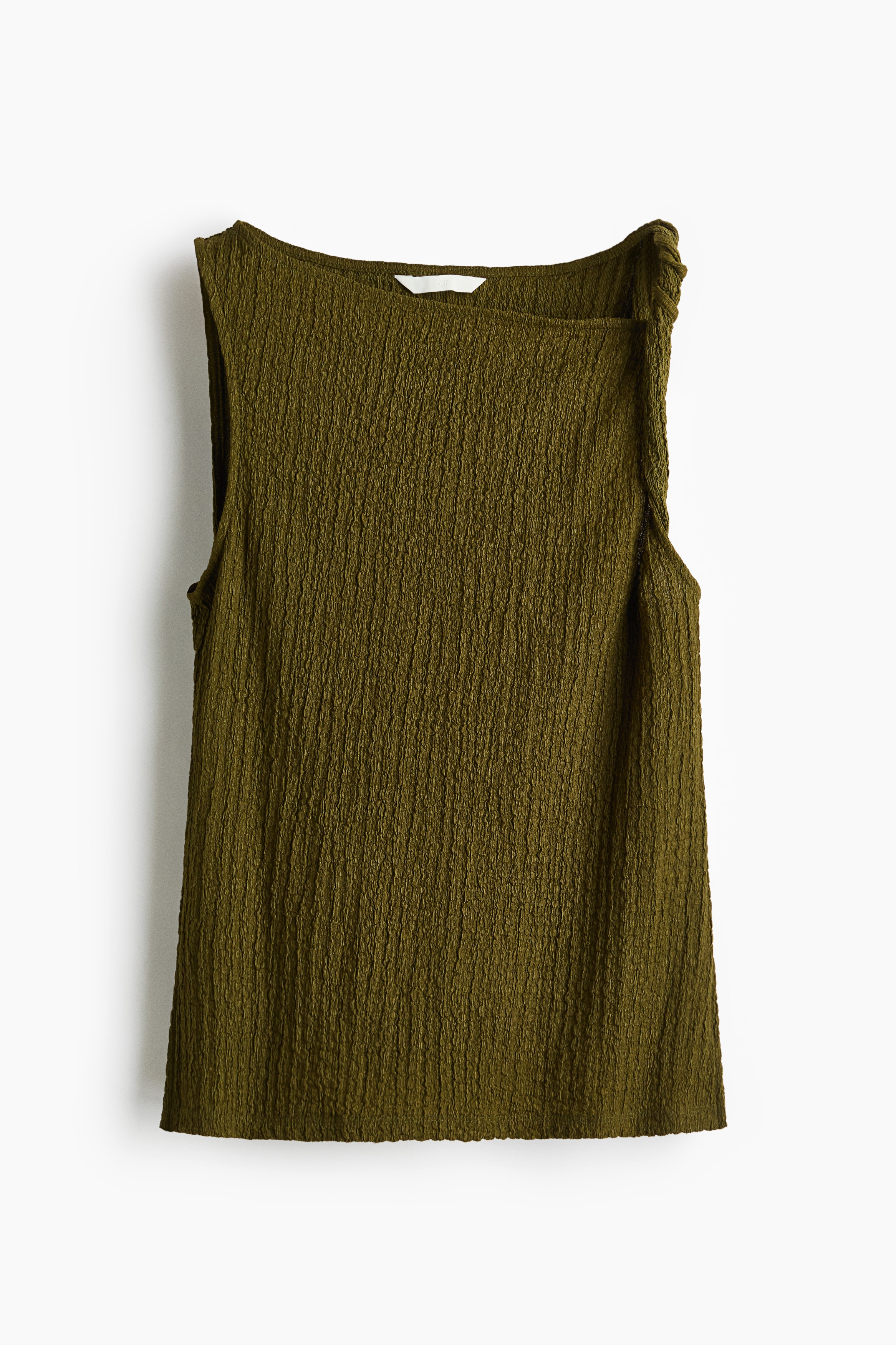 Top con detalle girado - Verde caqui oscuro/Café oscuro