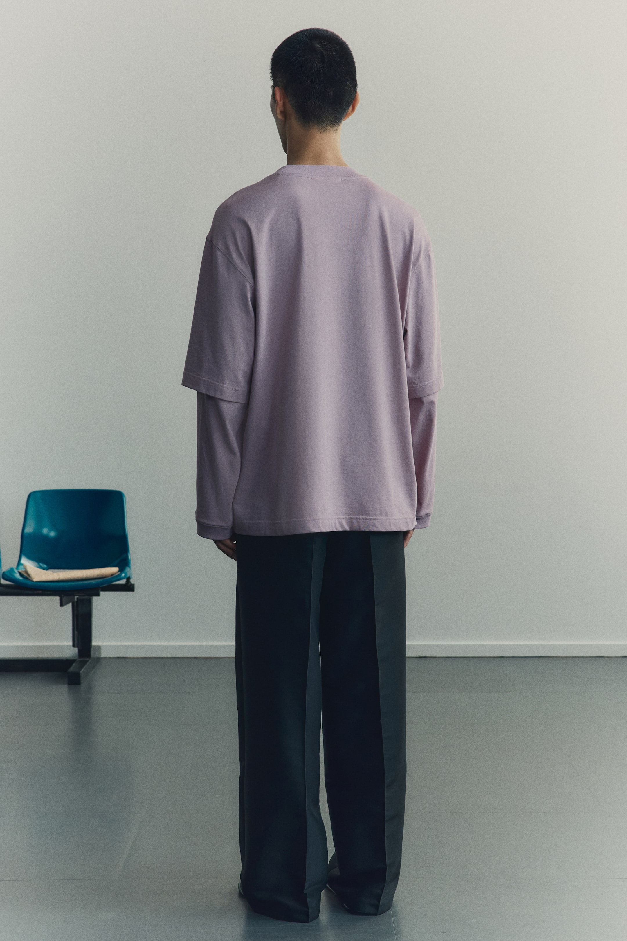 Agrandir l'image: T-shirt à effet superposé en coton pima - Rose ancien - HOMME | H&M CH 3