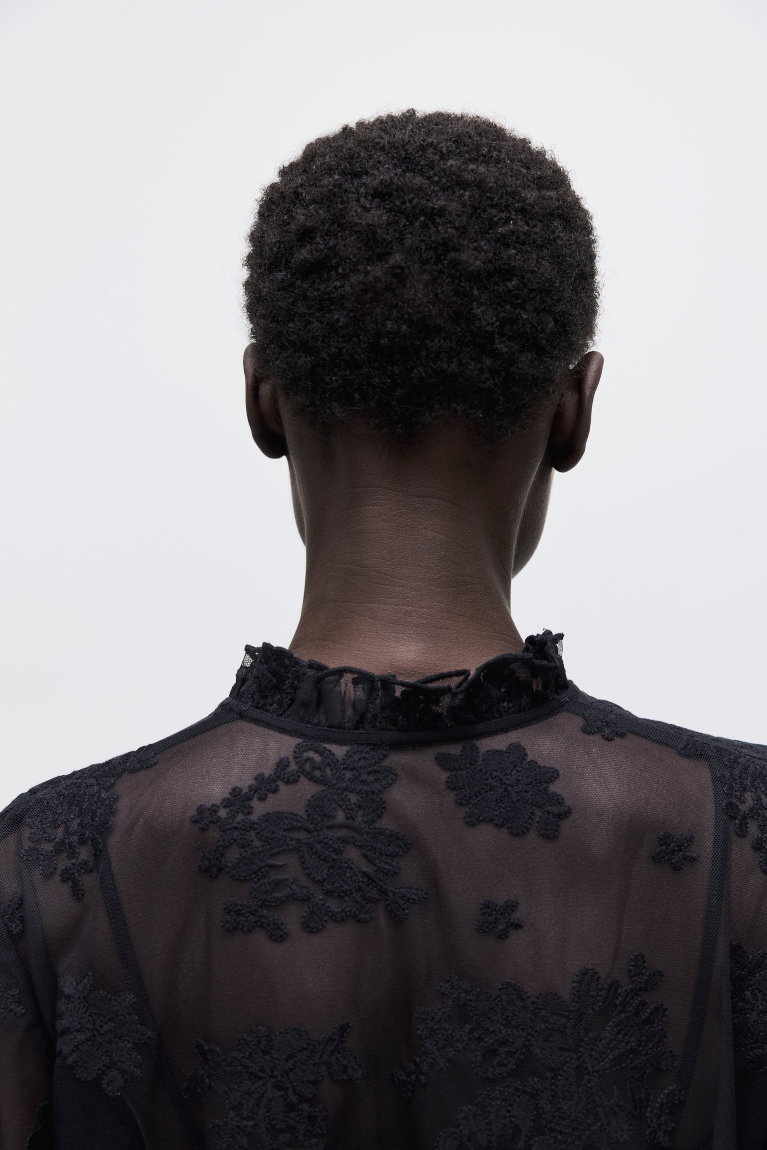 Lace blouse - Black/Powder pink/Cream - 3