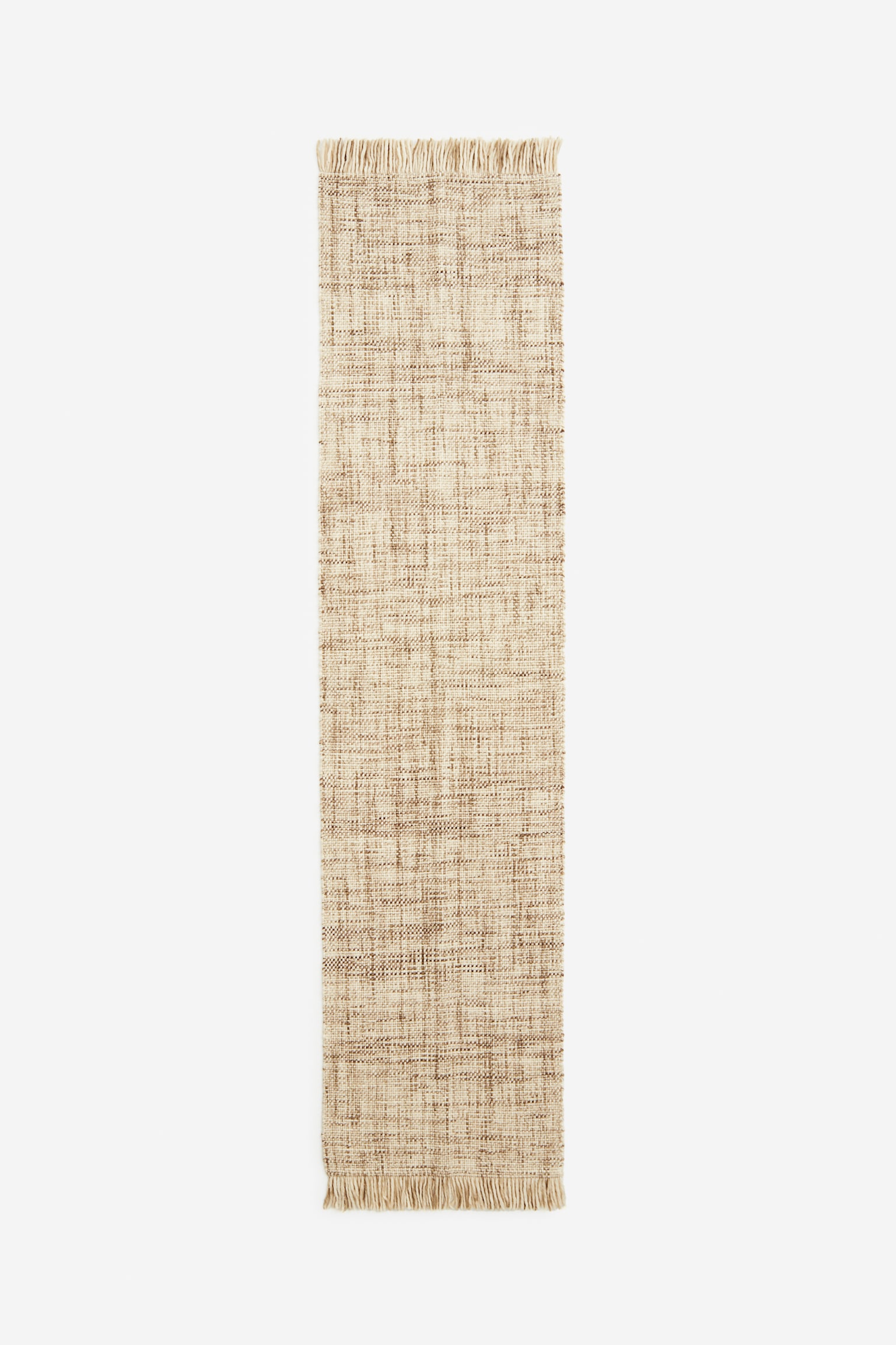 Fringed wool-blend rug - Beige/Light beige