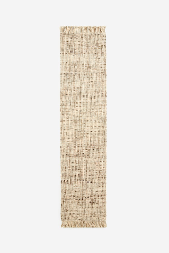 Fringed wool-blend rug - Beige/Light beige - 1