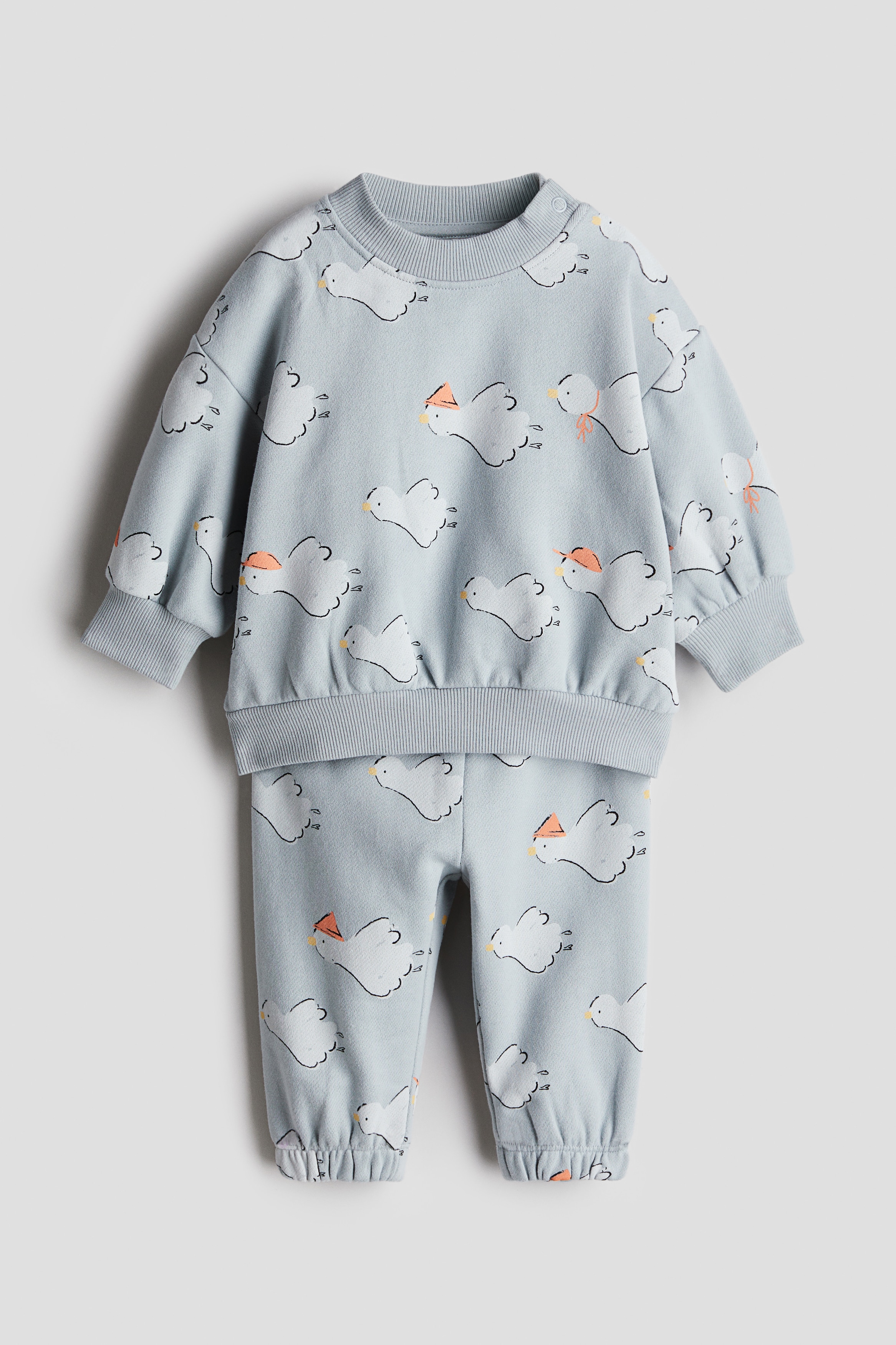 2-piece Cotton Sweatshirt Set - Dark beige - Kids | H&M US