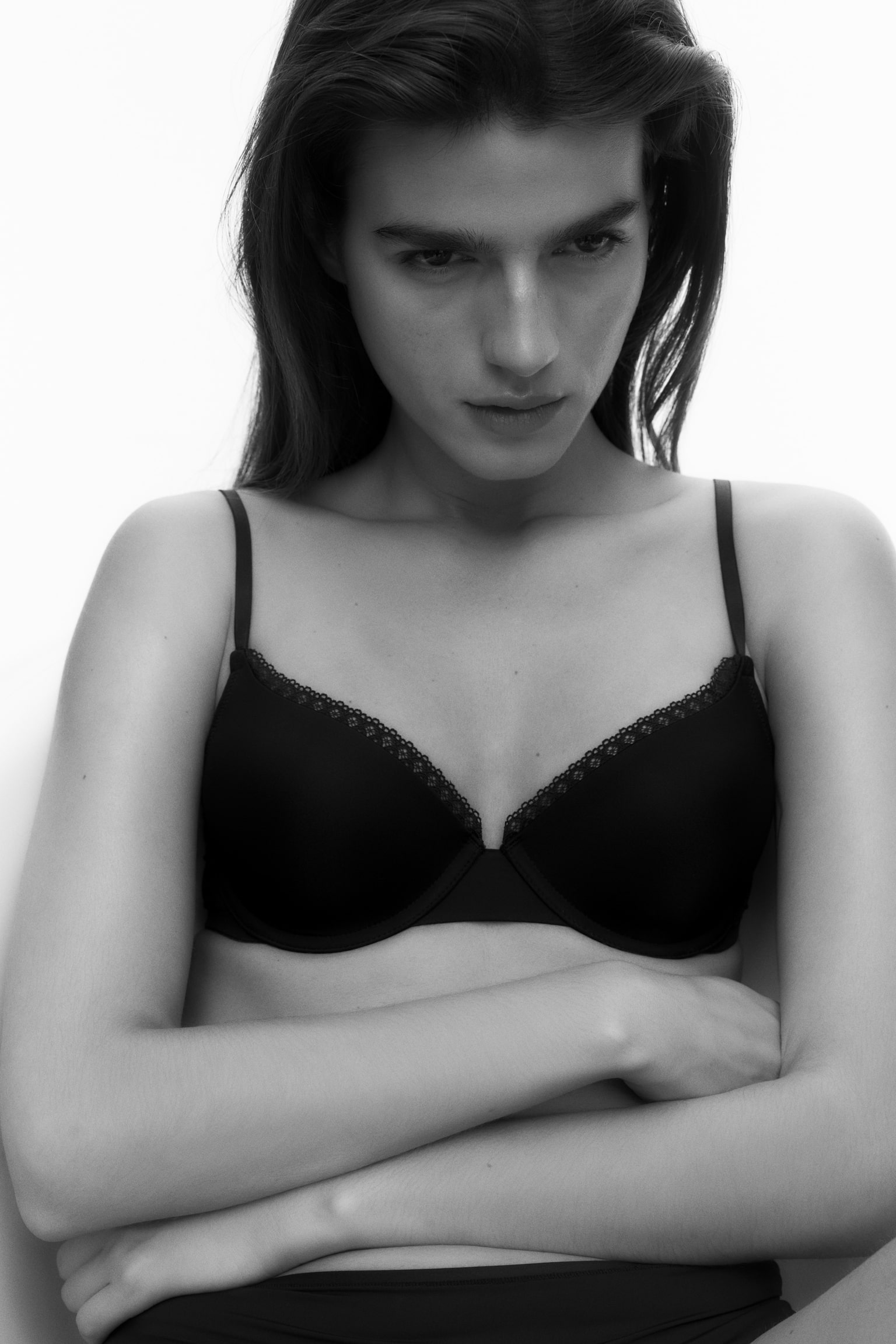 2-pack padded underwired microfibre bras - White/Black - 2