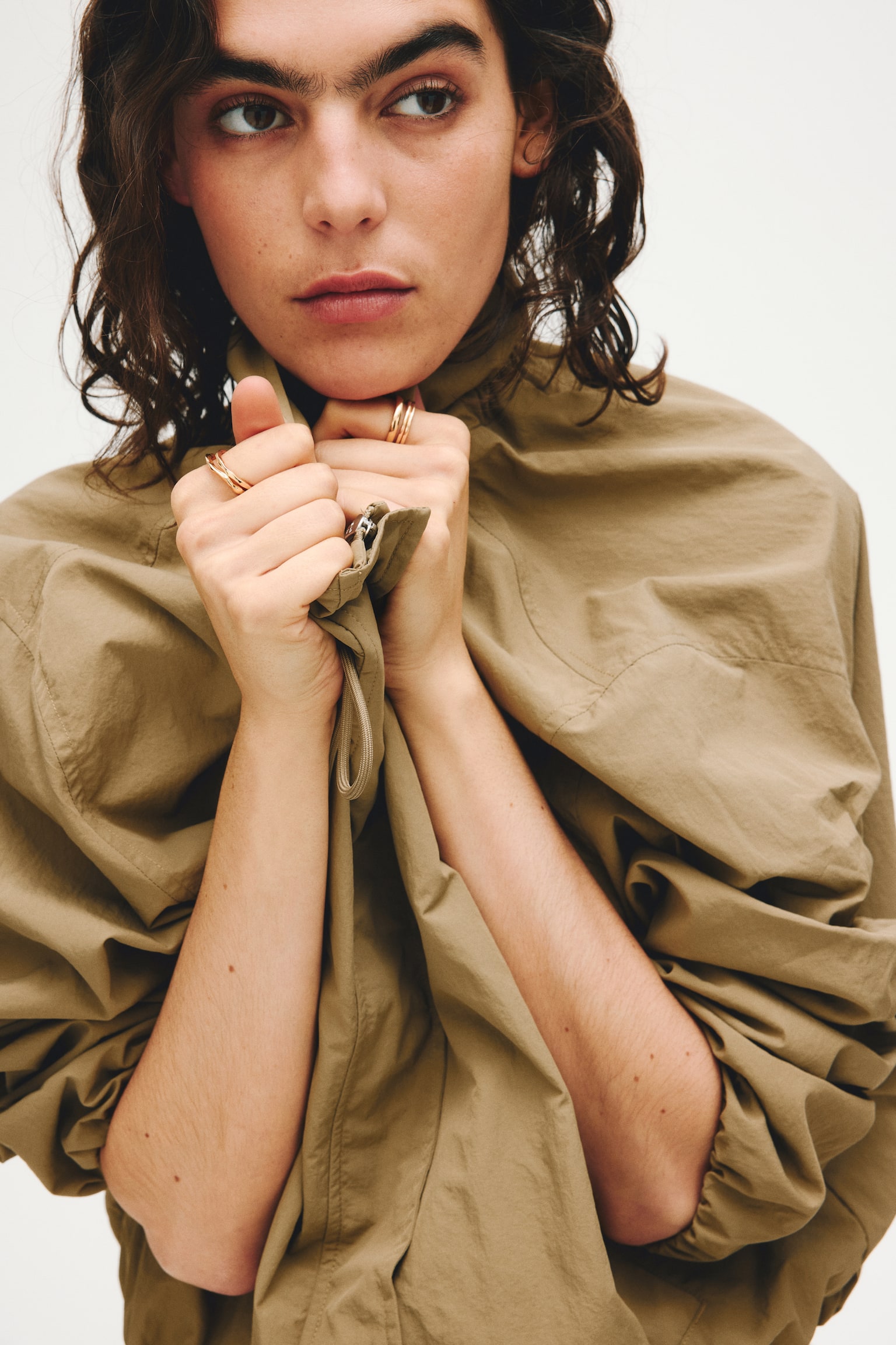 Windbreaker - Dusty khaki green/Cream - 1