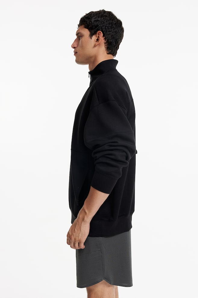 DryMove™ Sweatshirt mit kurzem Zipper - Schwarz/Graumeliert - 4