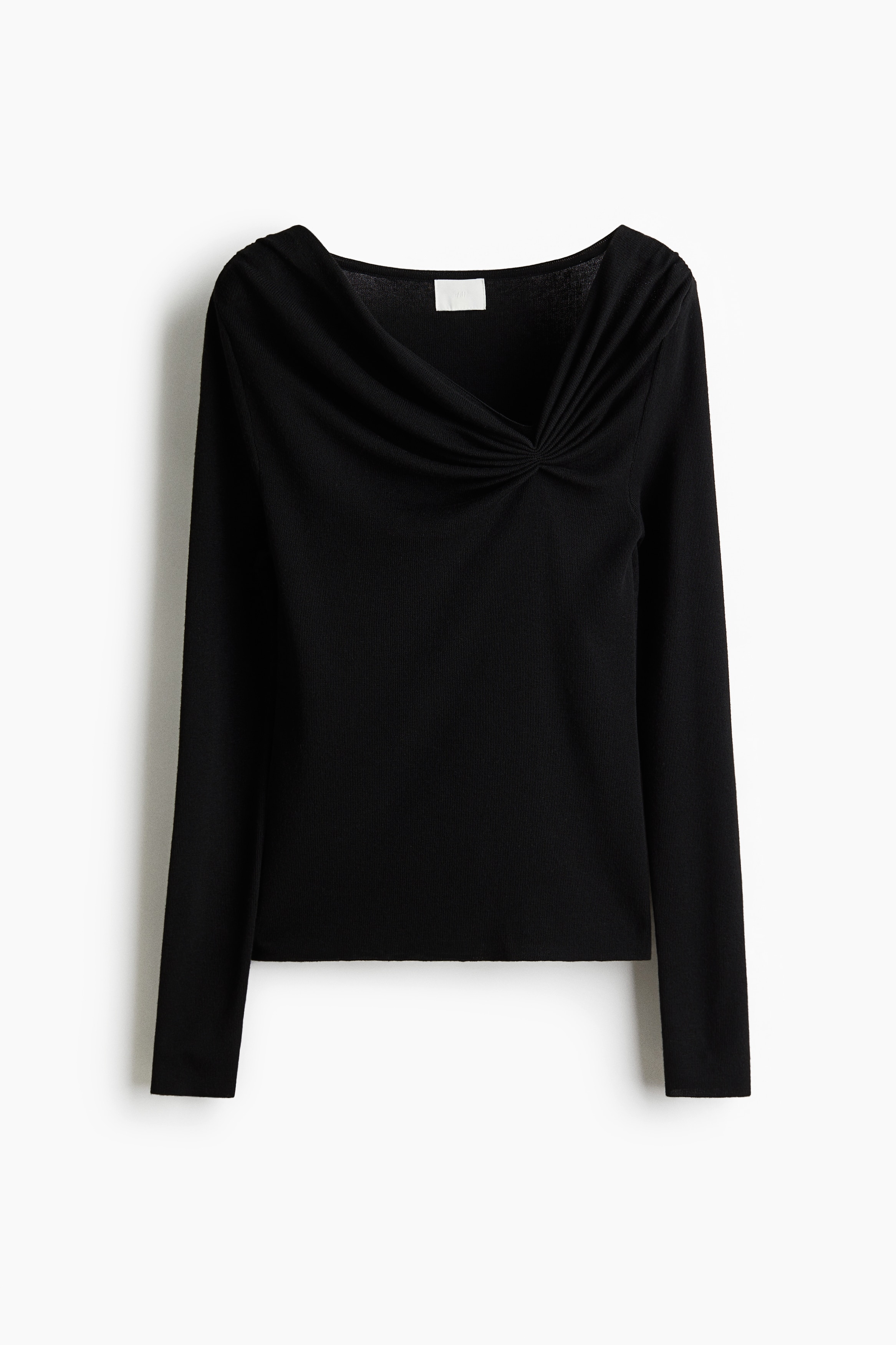 Drapert topp i viskosemiks - Sort/Gyllenbrun