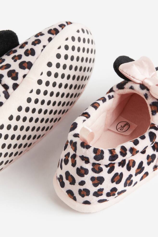 Appliquéd slippers - Light pink/Minnie Mouse - 3