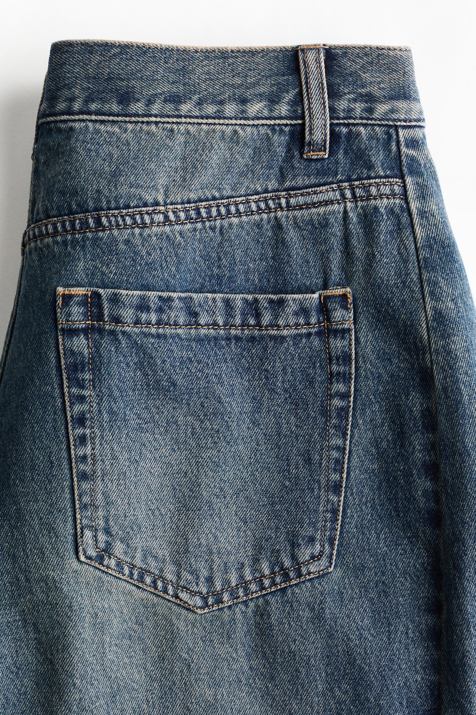 Barrel Regular Waist Jeans - Dunkles Denimblau/Denimblau - 4