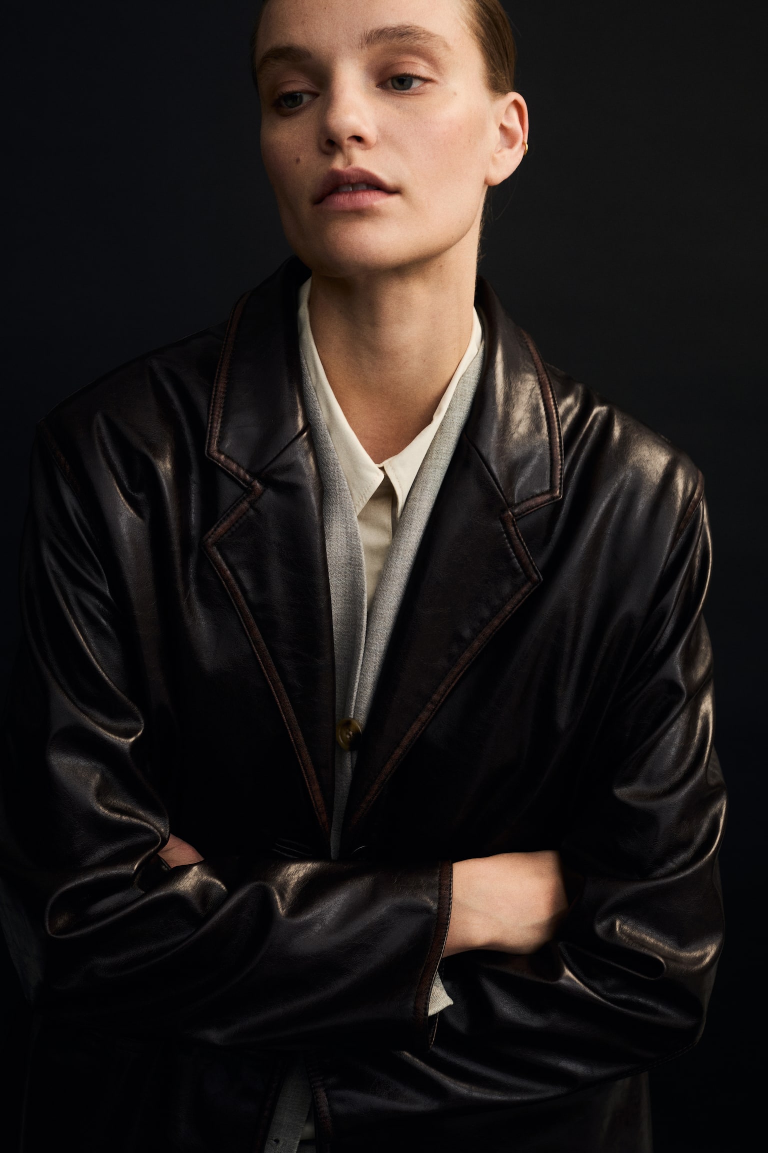 Женский пиджак H&M Lapelless Blazer, цвет: Бежевый — фото 3