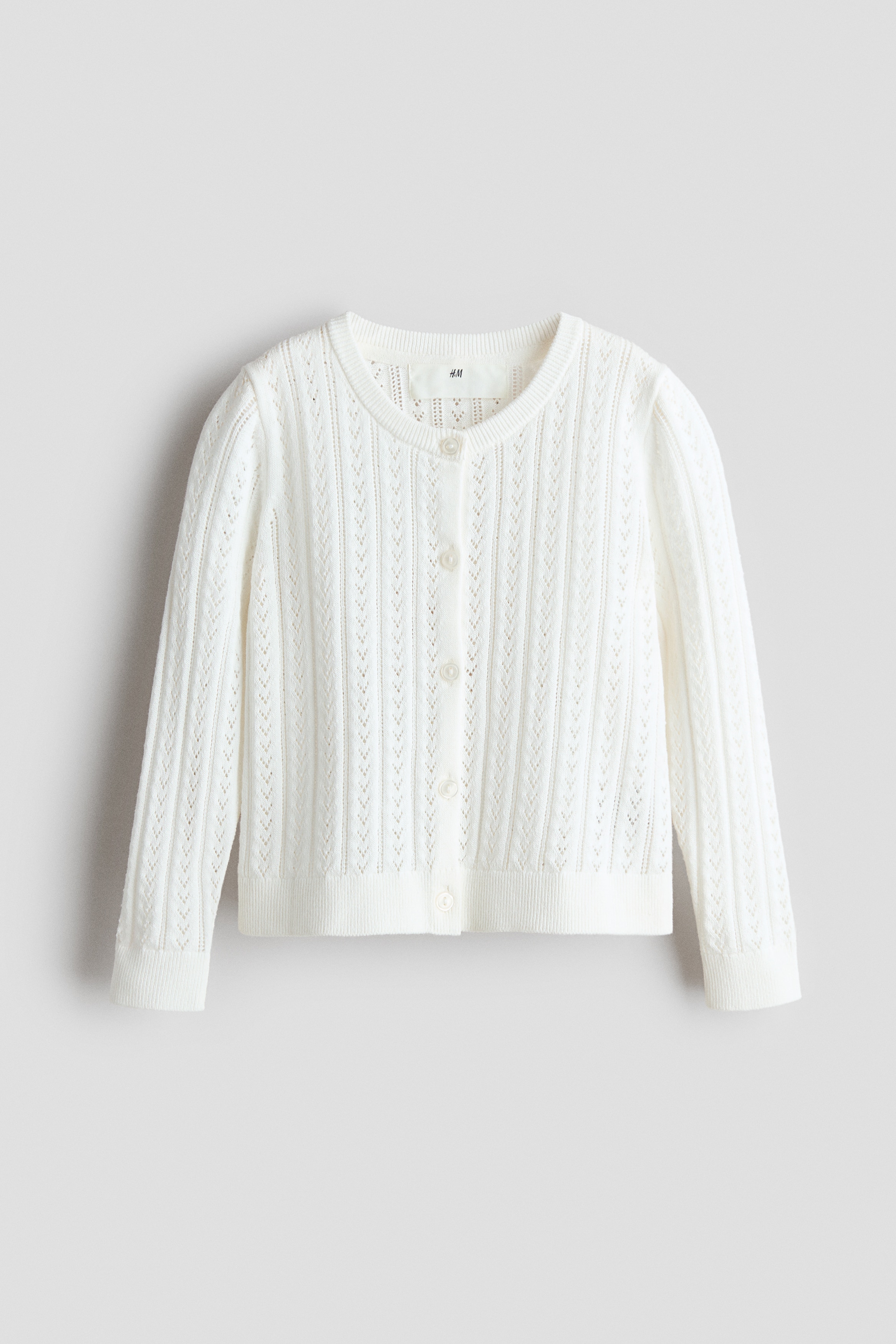 Pointelle-Knit Cotton CardiganModel