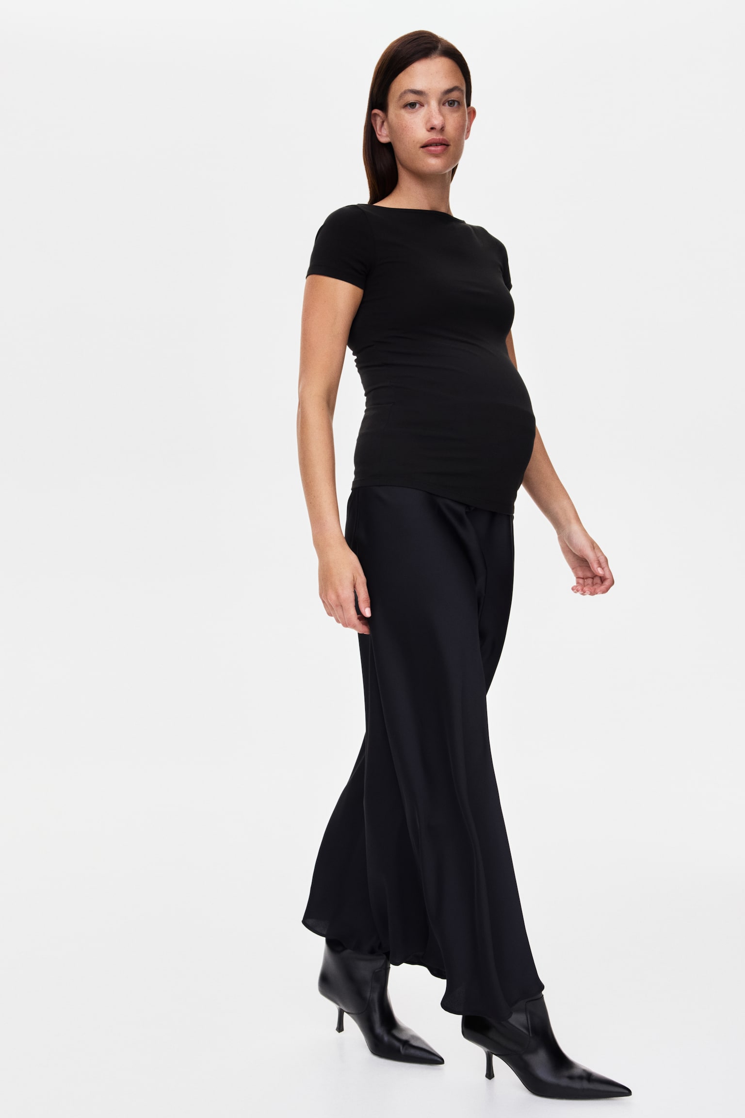 MAMA Boat-neck top - Black - 3