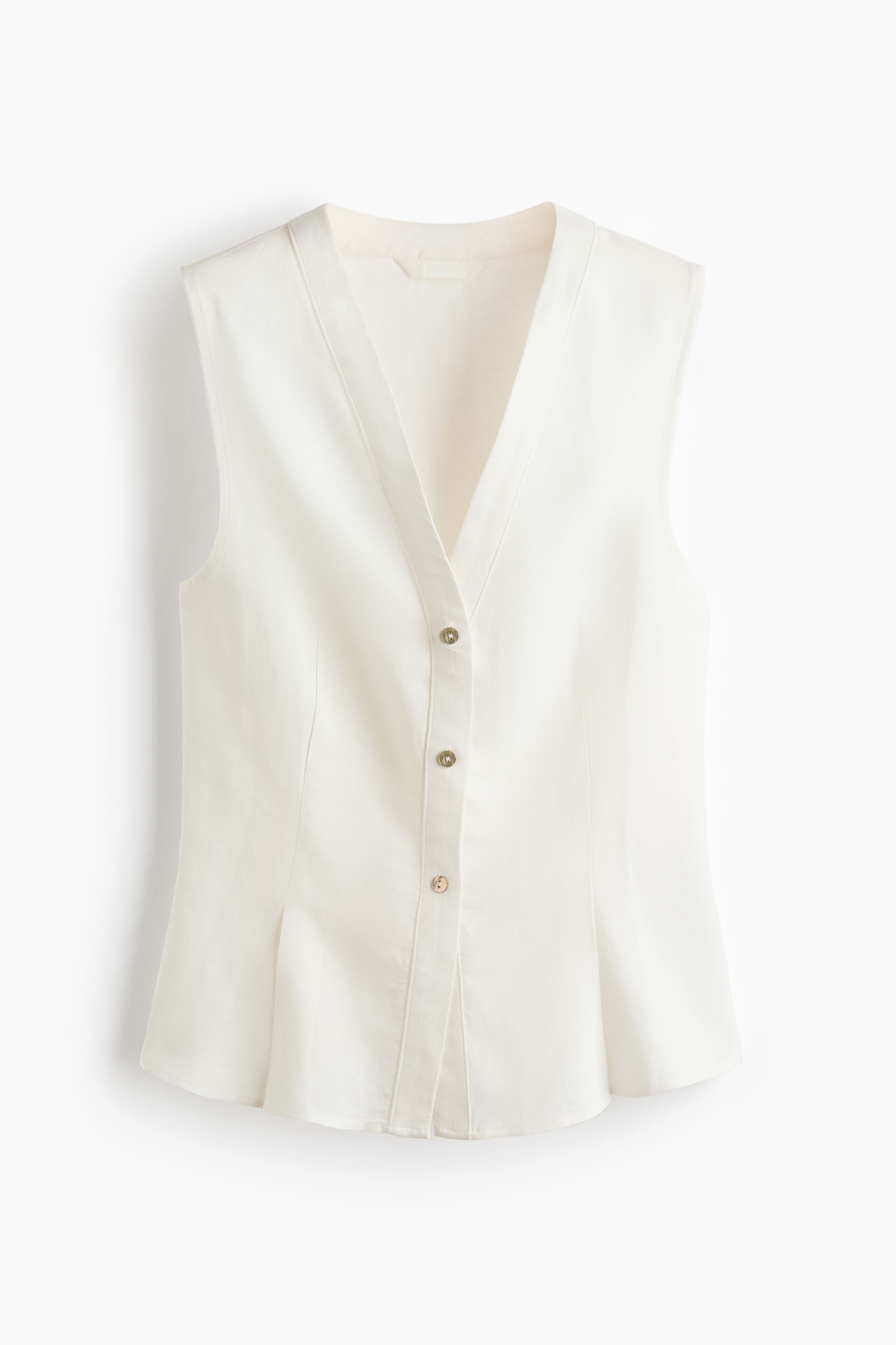 Linen-Blend V-Neck Vest