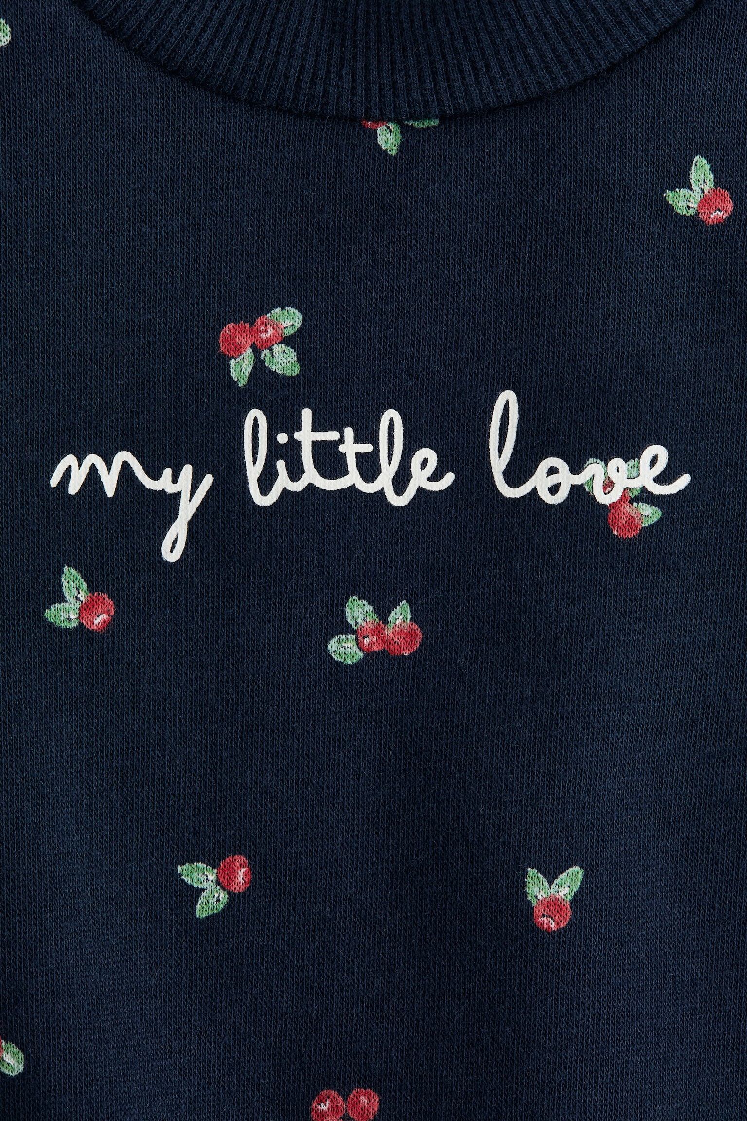 Mikina s česaným rubem a potiskem - Námořnická modř/brusinky/Světle béžová/Vánoce/Peprmintová/květy/Šedá/srdíčka/Béžová/leopardí potisk/Krémová/baletky/Světle růžová/duch/Light pink/Candy canes - 2