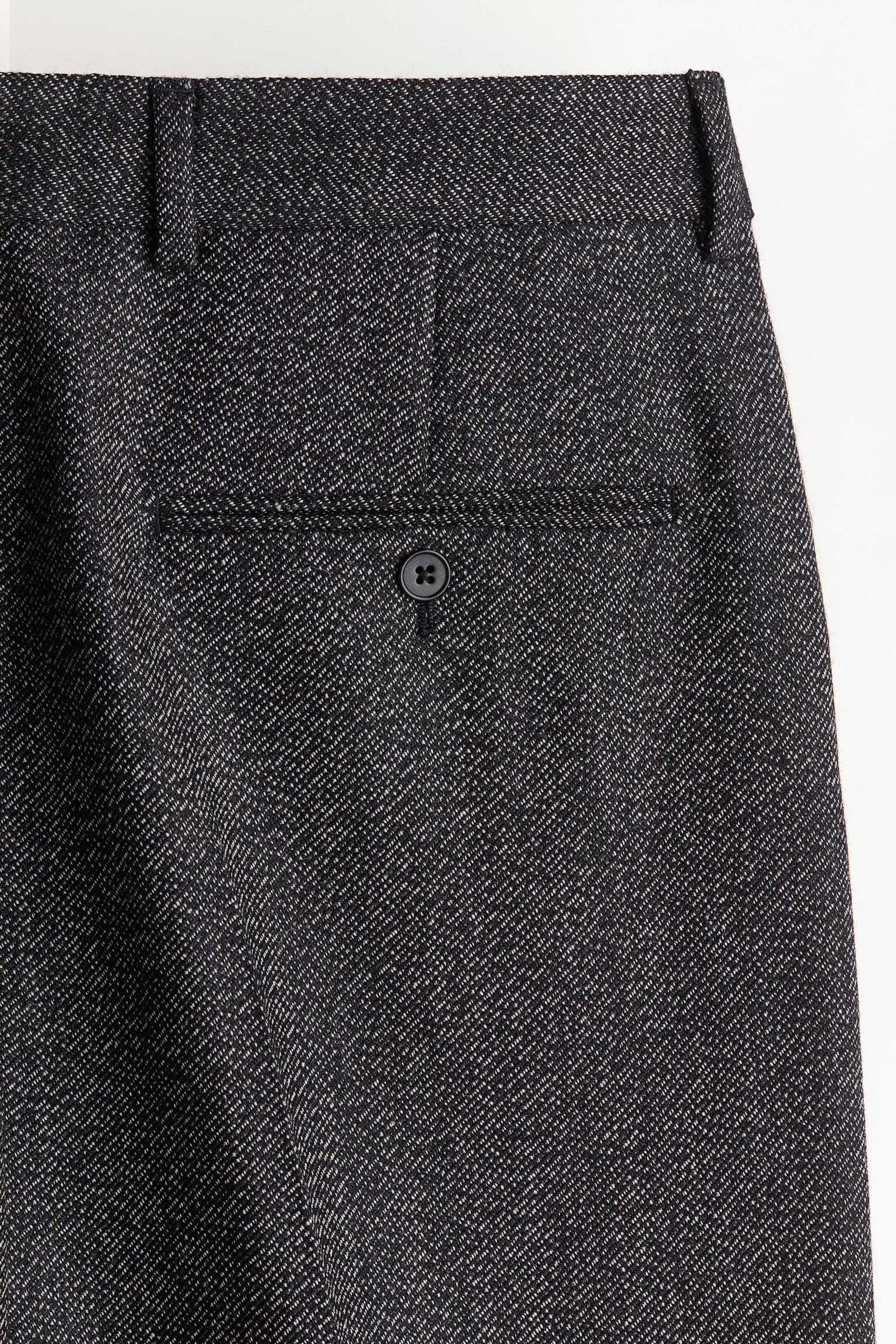 Мужские брюки H&M Regular Fit Wool suit trousers, цвет: Чёрный / Белый — фото 8