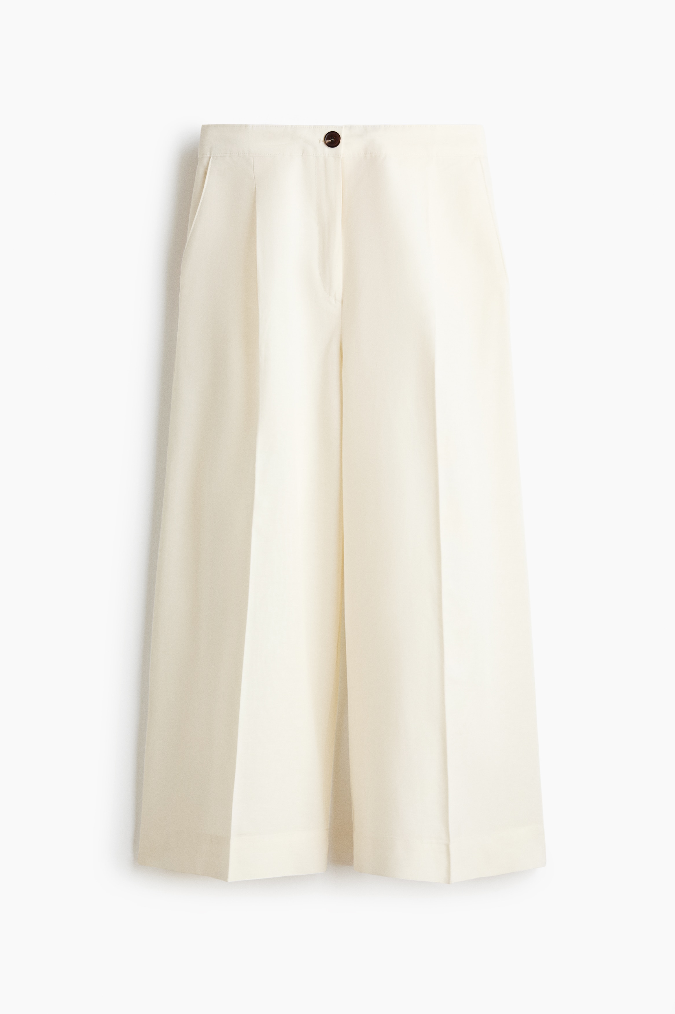 Ankle-length linen-blend trousersModel