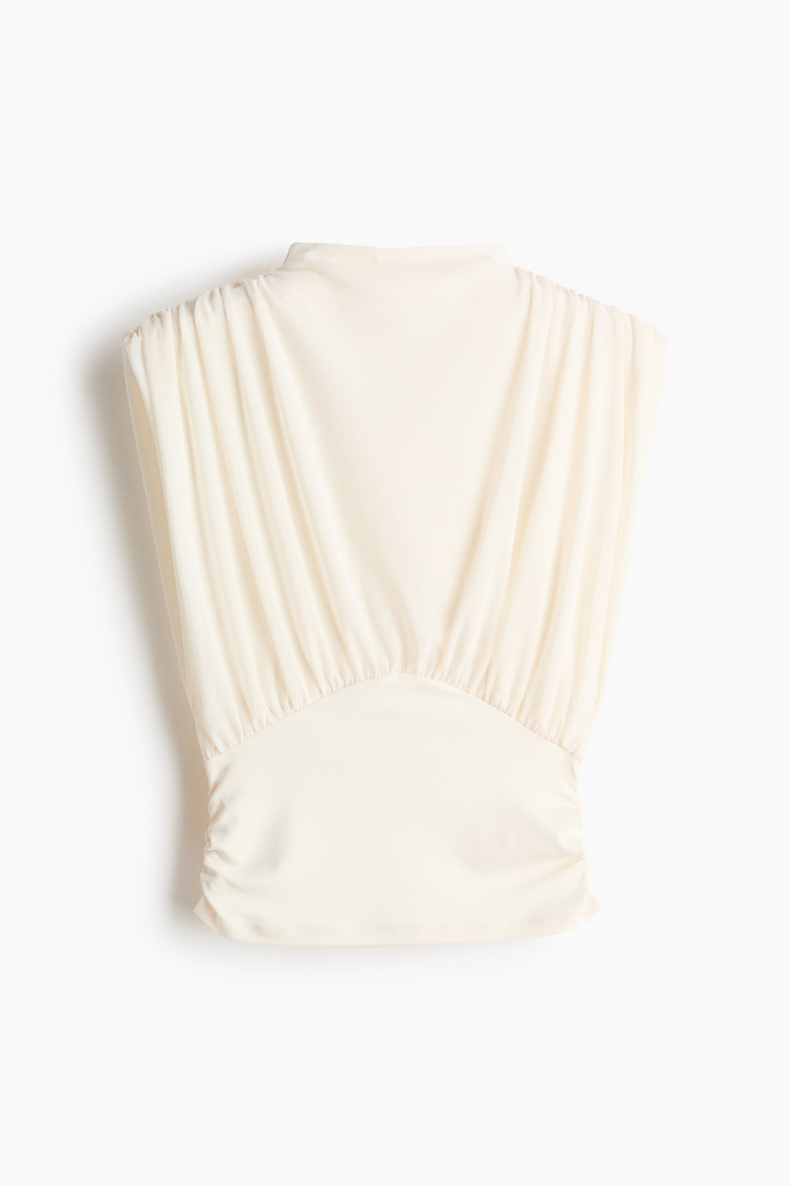Draped sleeveless top - Cream - 2