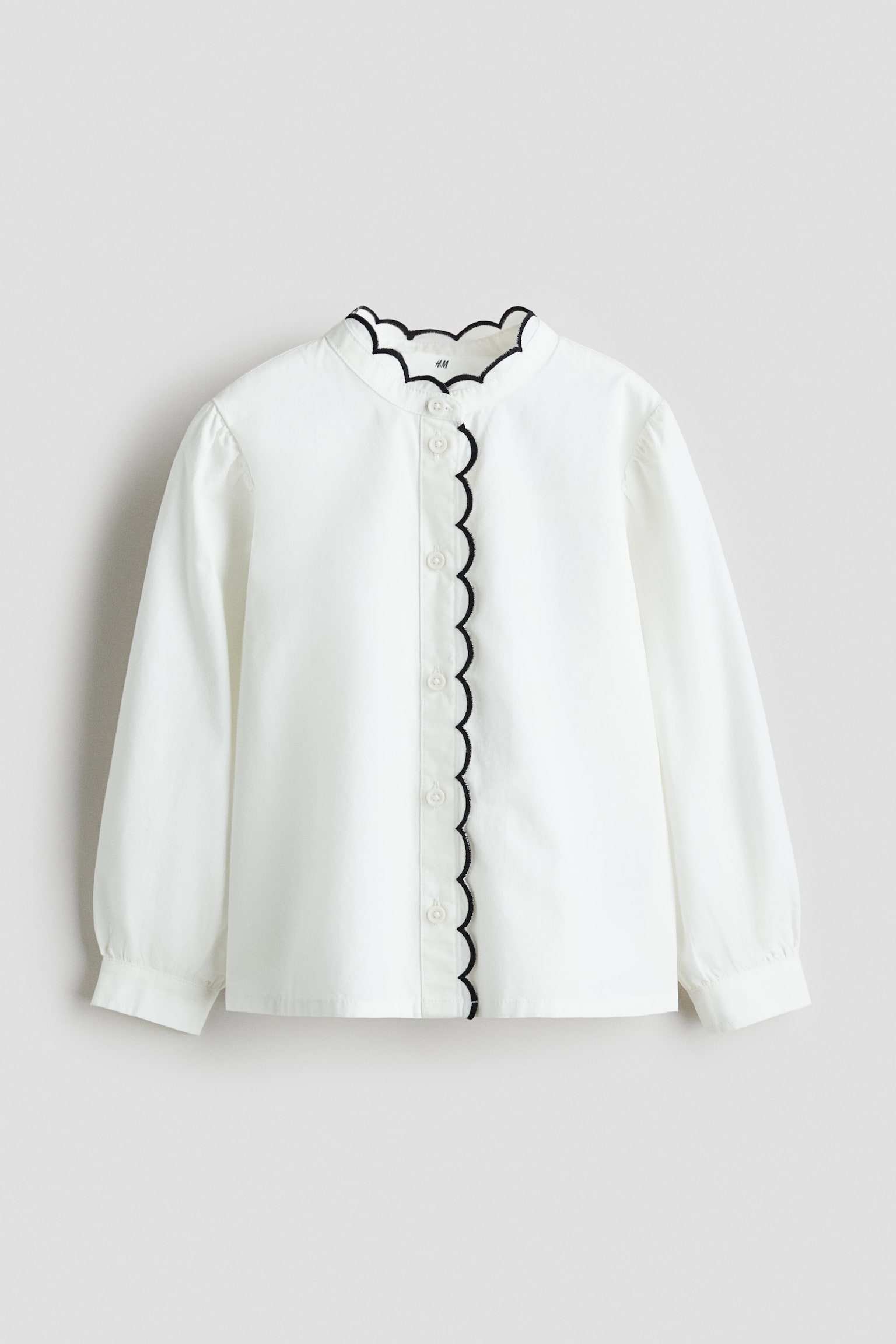 Детская блузка H&M Cotton Poplin Blouse, цвет: Белый — фото 1