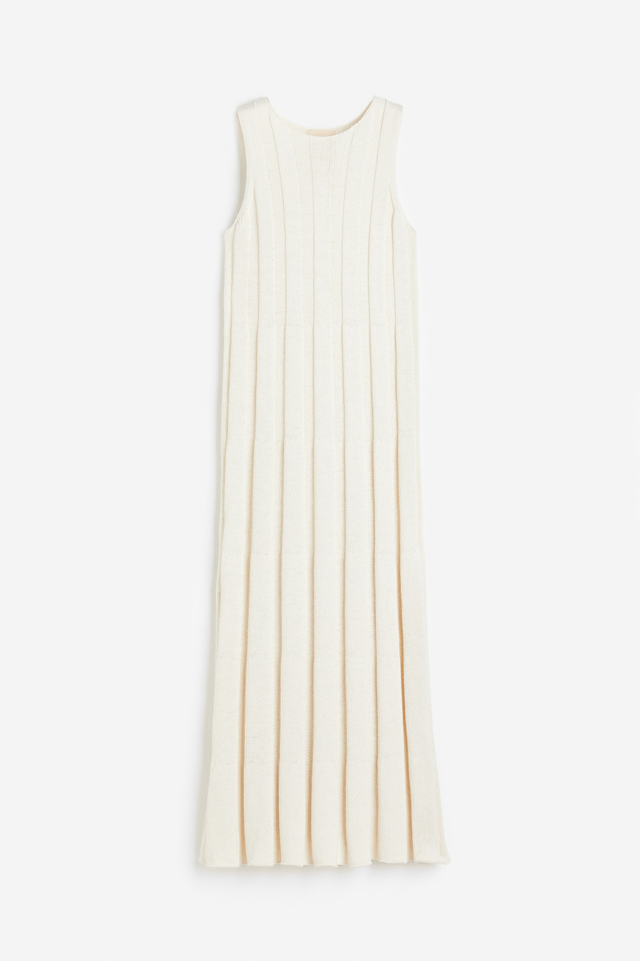 Women's Cream Silk-blend rib-knit dress | H&M MY