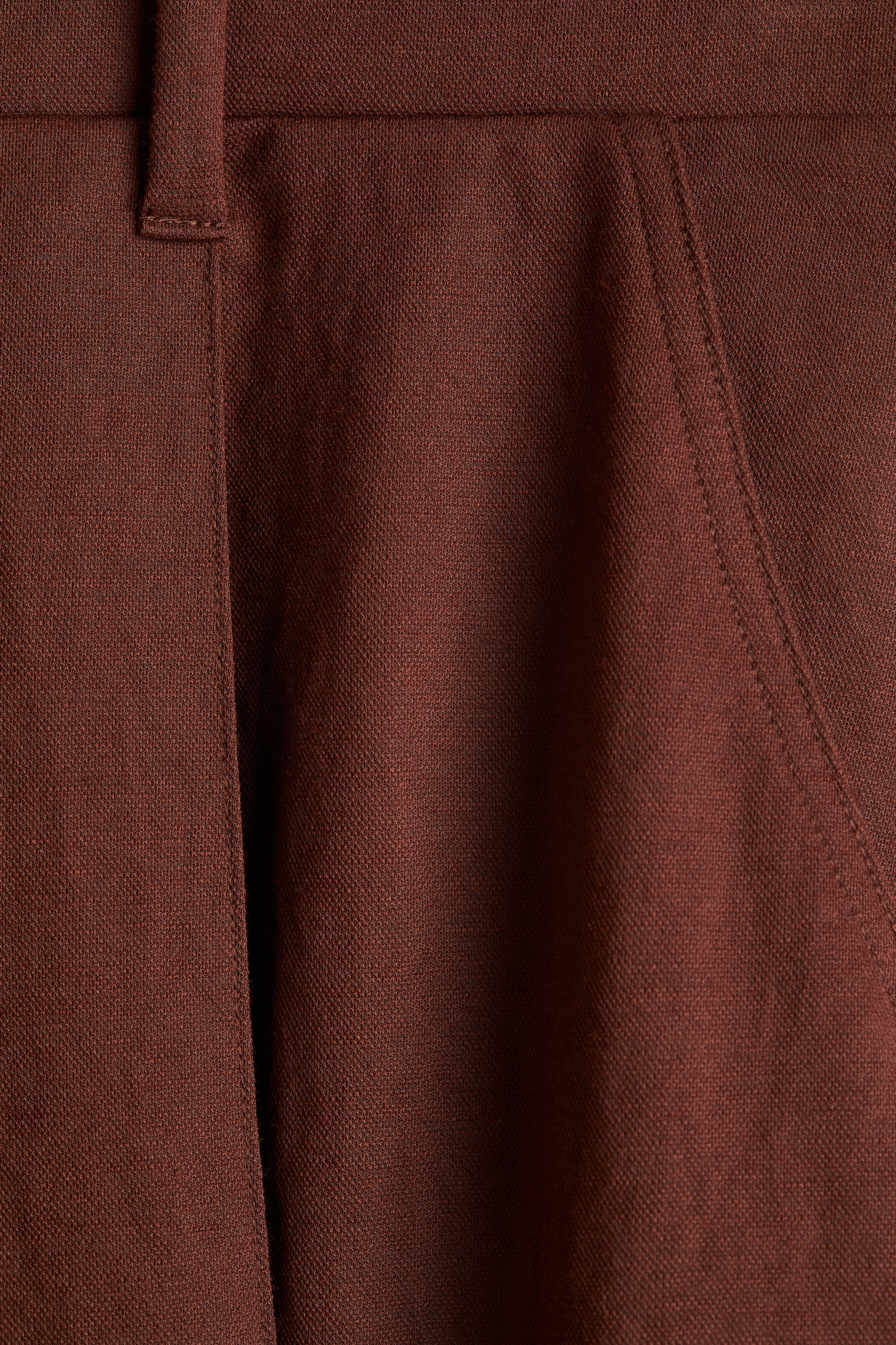 Belted piqué shorts