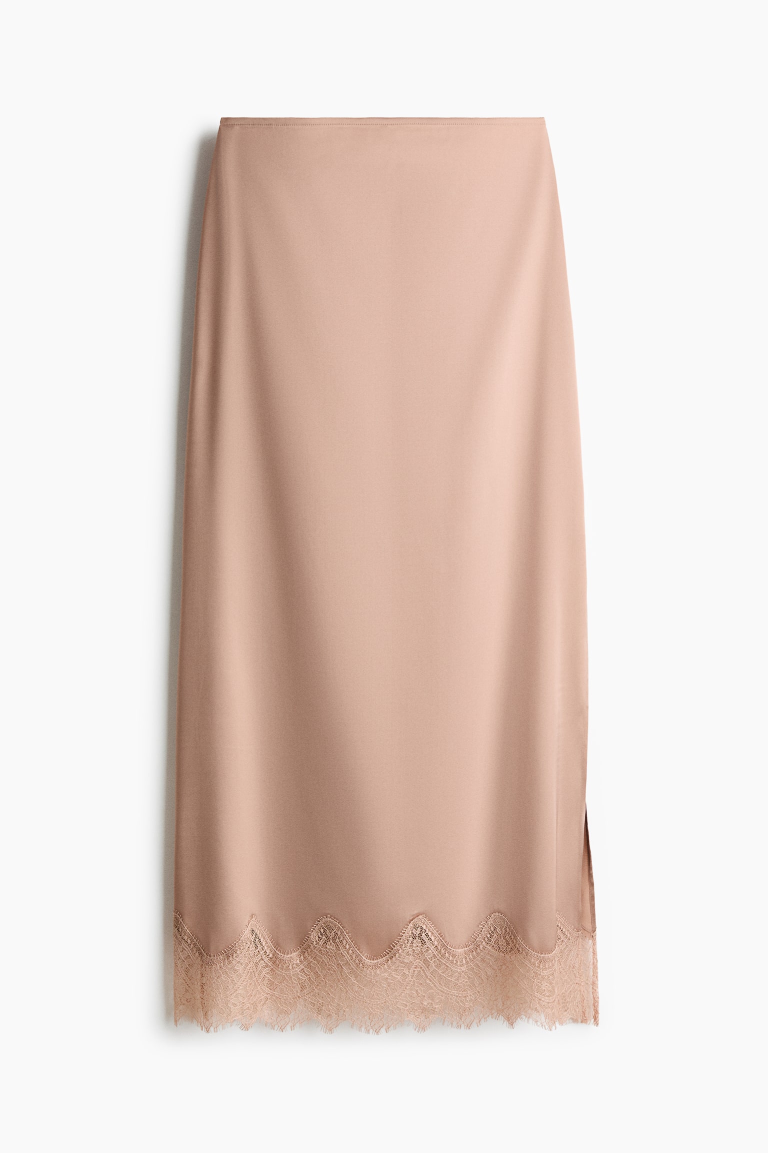 Lace-trimmed satin skirt - 2