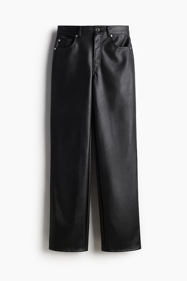 Straight coated trousers - Black - 1