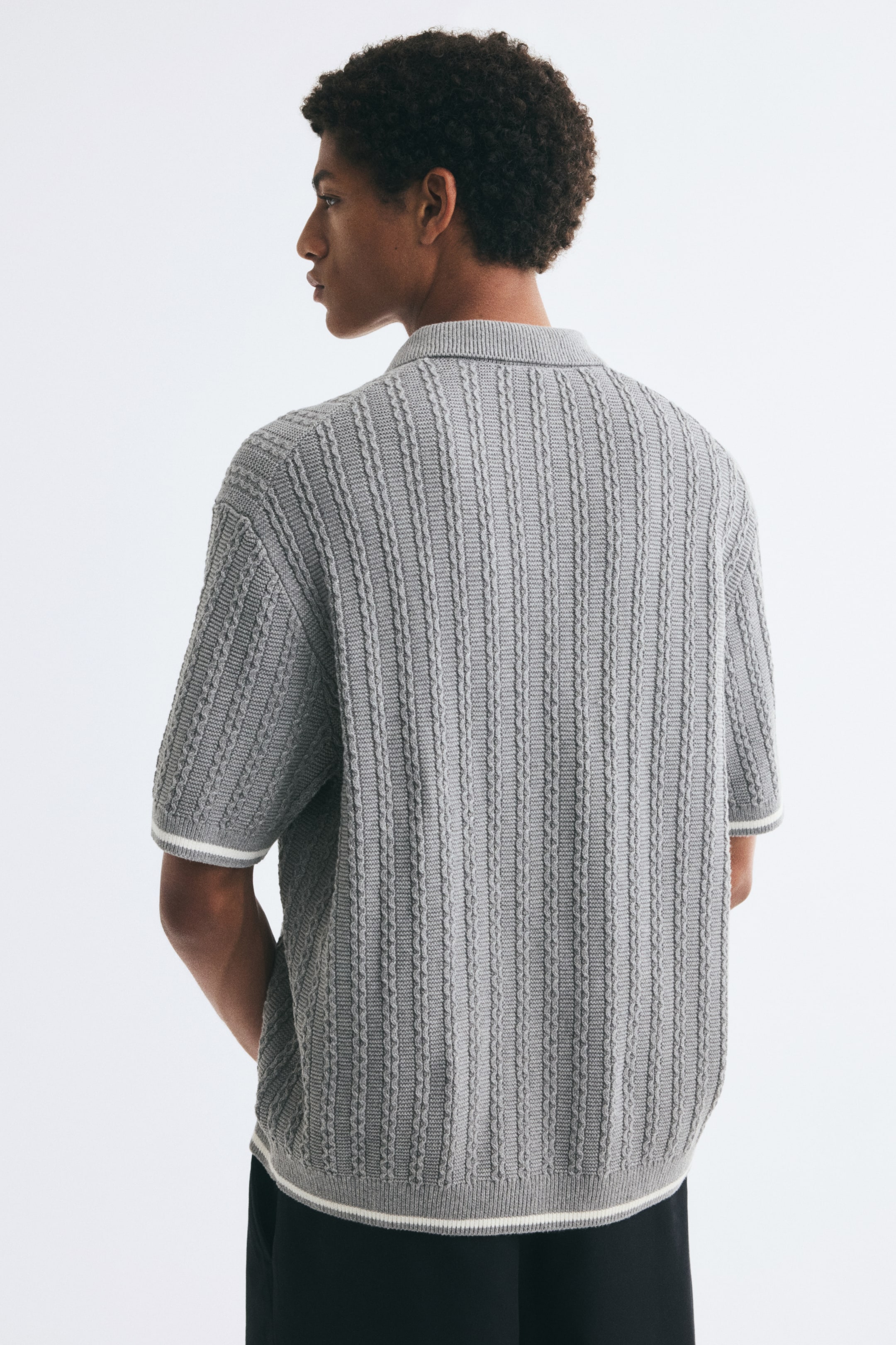 Relaxed-Fit Half-Zip Polo Shirt