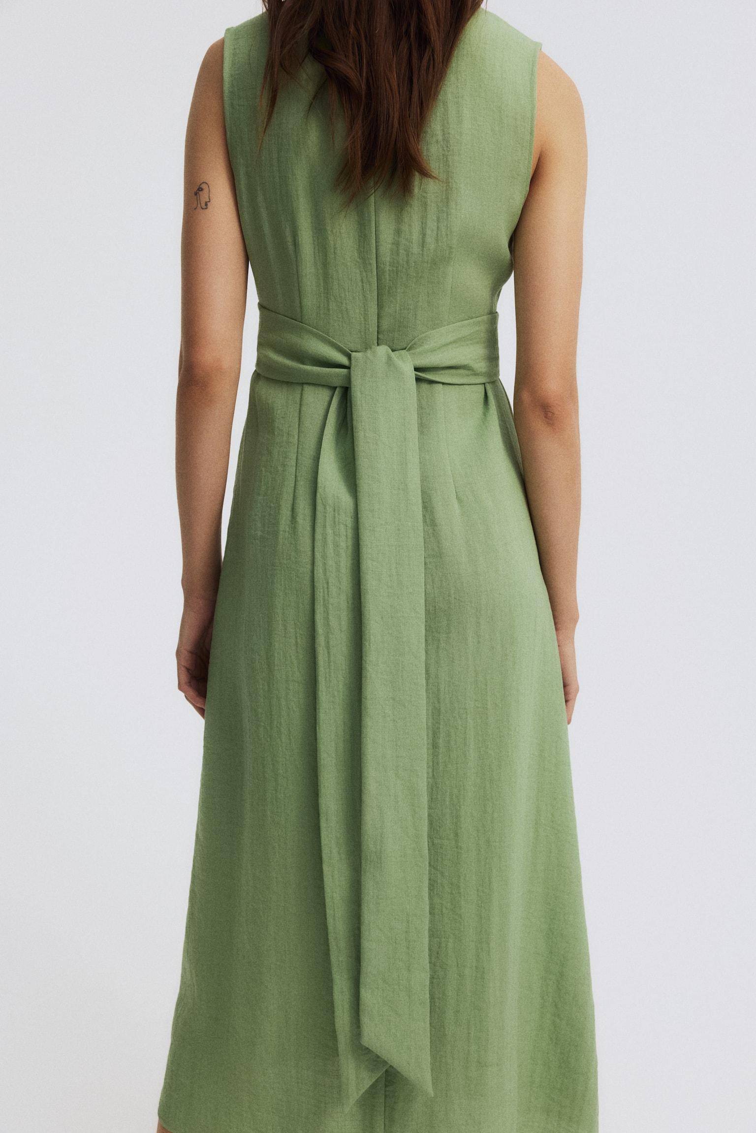 MAMA Tie-back nursing dress - Green/Dark plum purple/Black/Khaki green - 4
