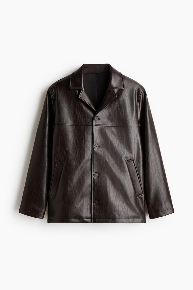 Coated jacket - Dark brown - 1