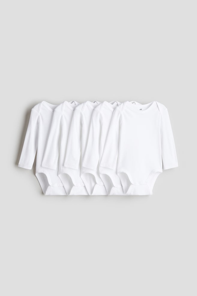 5er-Pack Bodys - Weiß/Weiß/Beige/Marineblau/Dunkelrot/Hellrosa/Weiß/Weiß/Grau/Schwarz/Blau/Grün - 1