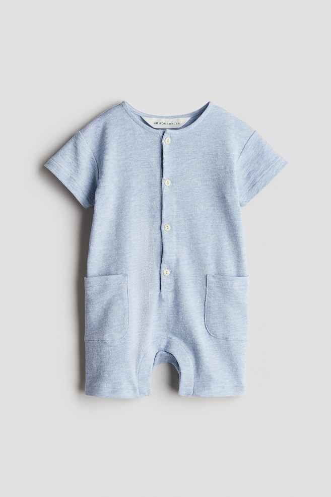 Cotton romper suit - Light blue/Turquoise/Light brown/Light grey/Light blue/Turquoise/Marine life - 1