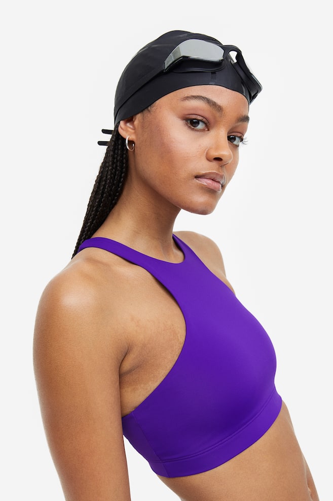 Padded bikini top - Dark purple/Black - 1