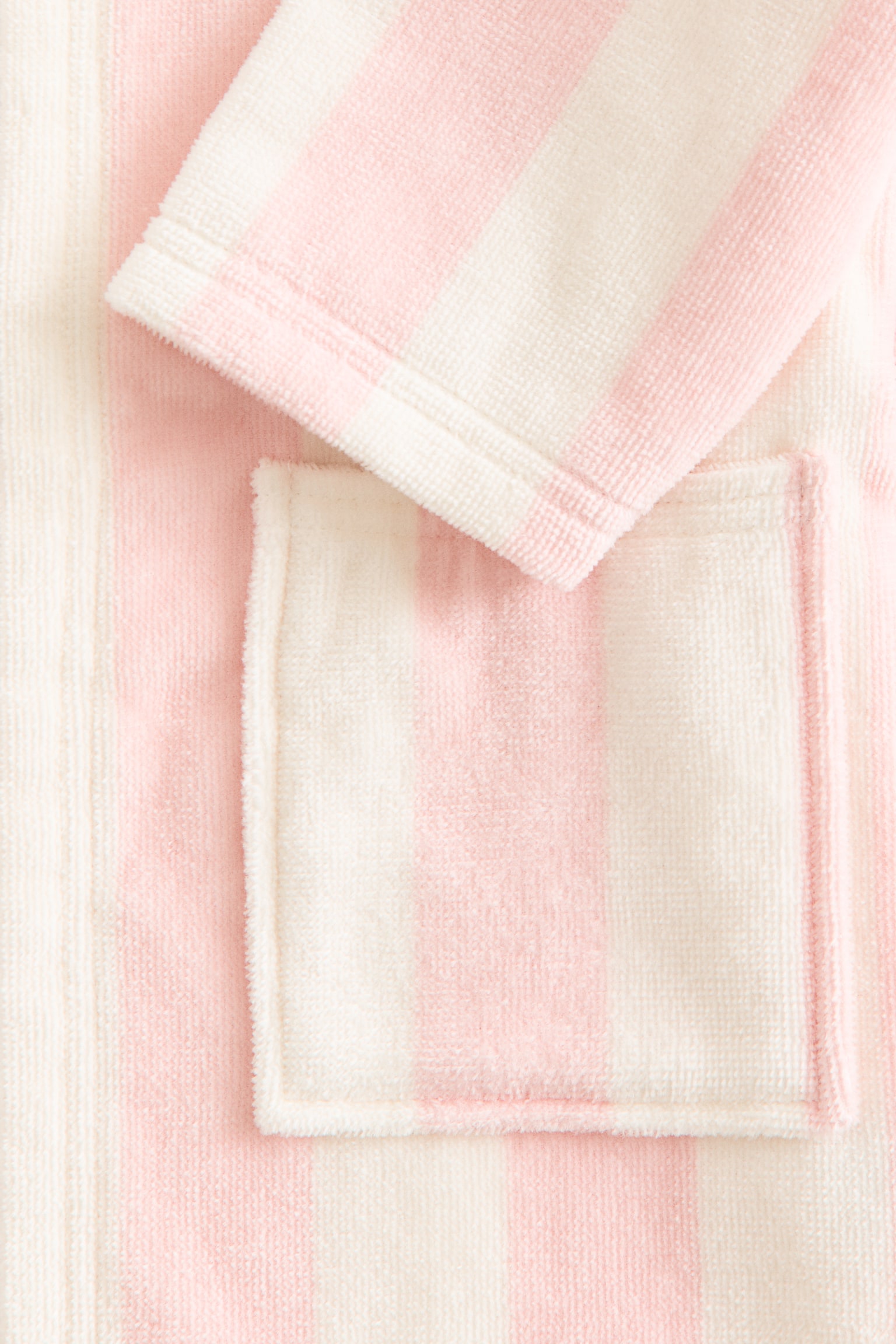 Accappatoio in spugna di cotone - Rosa chiaro/bianco righe/Verde/bianco righe/Beige chiaro/righe - 4