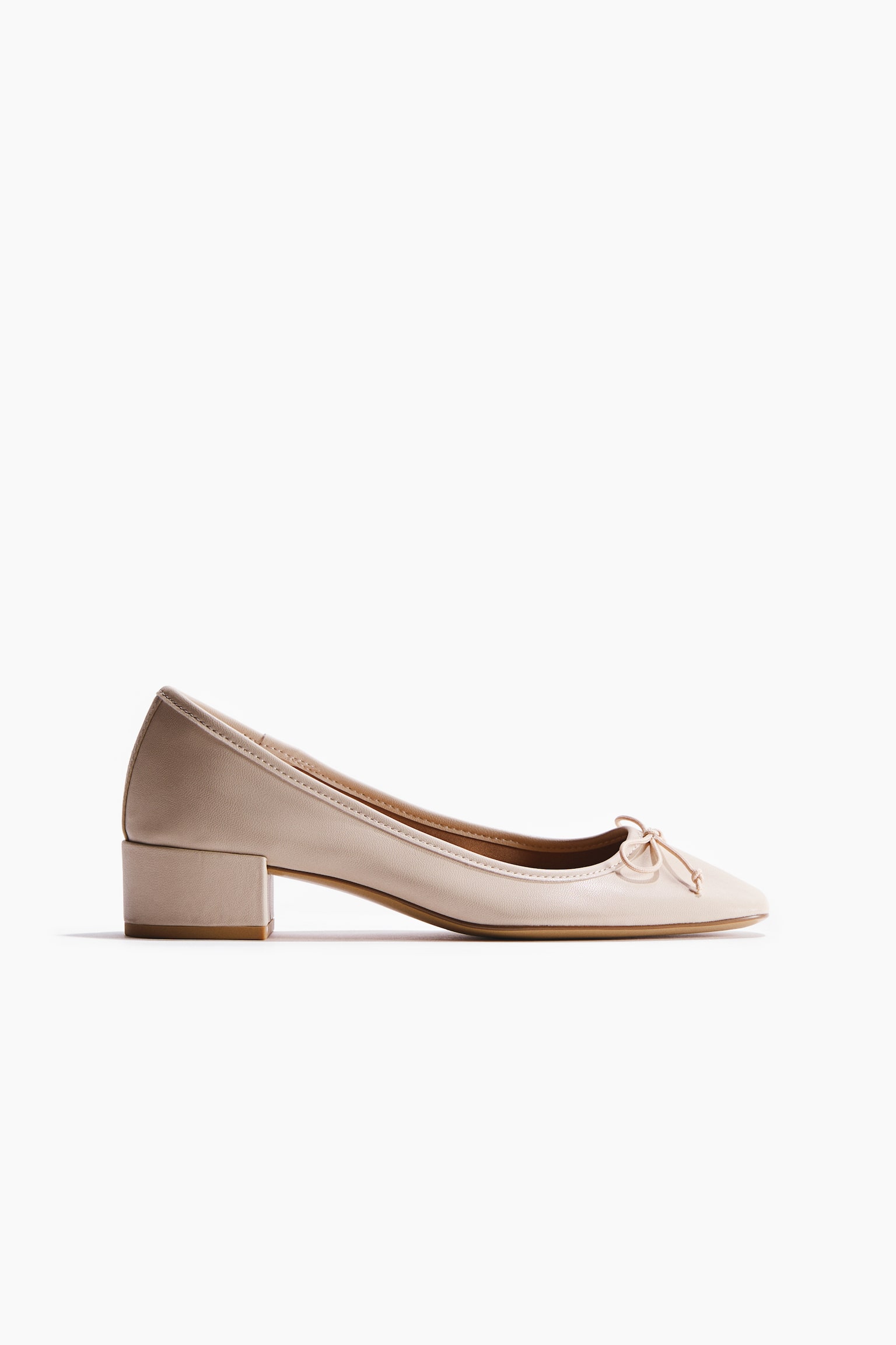 Block-heeled court shoes - Light beige/Red - 2